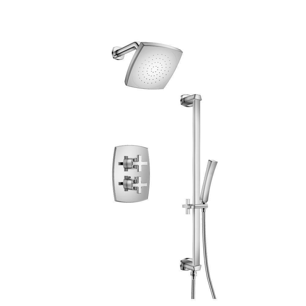240.7100 - Two Output Shower Set - Shower Head, Hand Held And Slide Bar