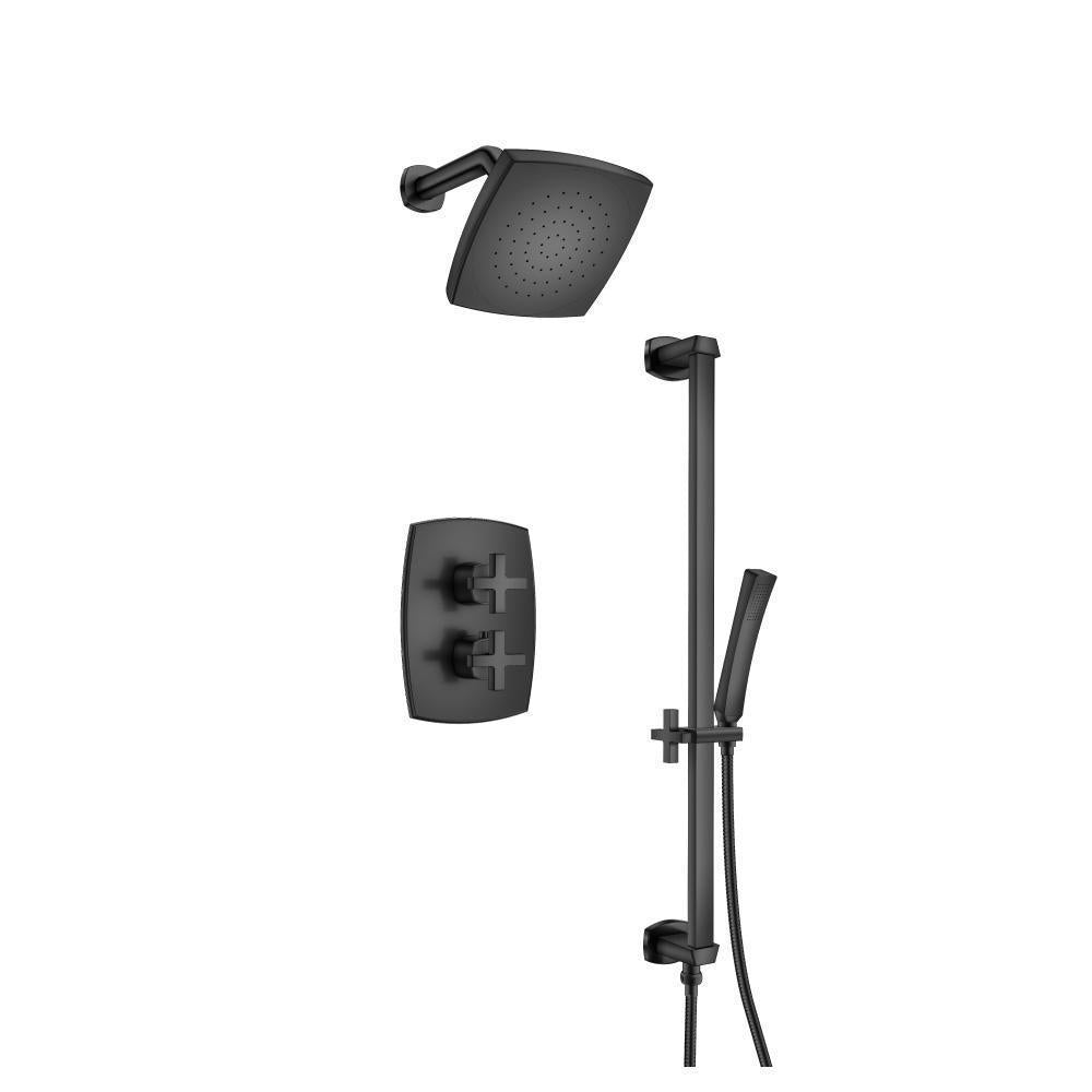 240.7100 - Two Output Shower Set - Shower Head, Hand Held And Slide Bar