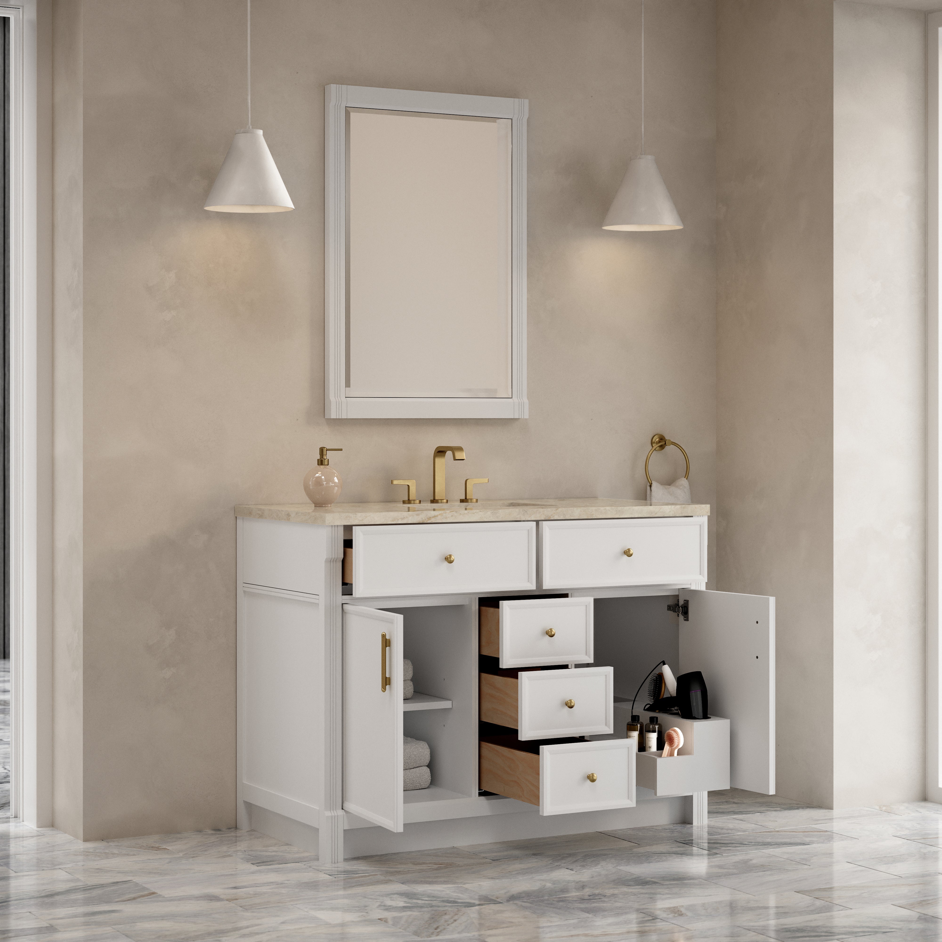 Bellshire 48" Single Vanity - 3cm Stone Top