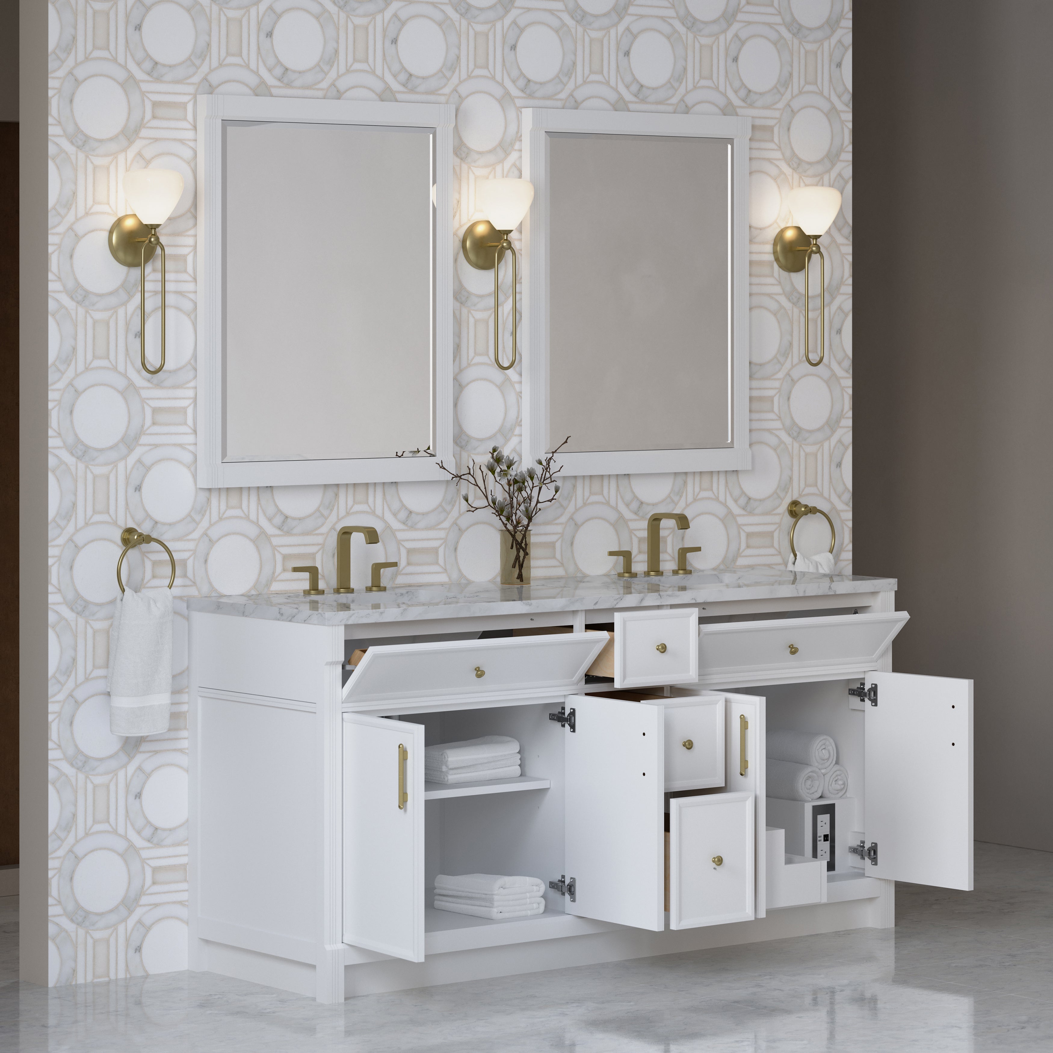 Bellshire 72" Double Vanity - 3cm Stone Top