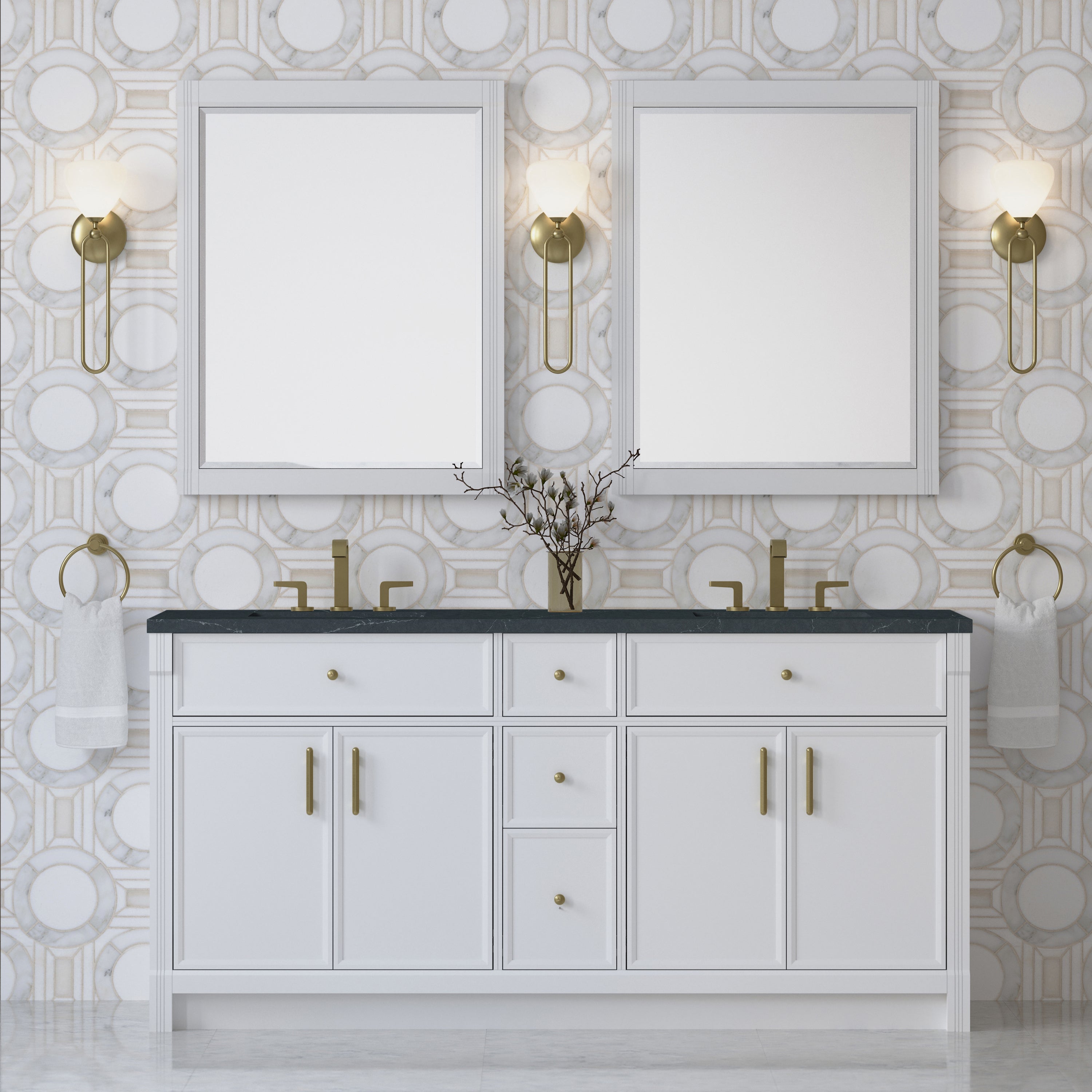 Bellshire 72" Double Vanity - 3cm Stone Top