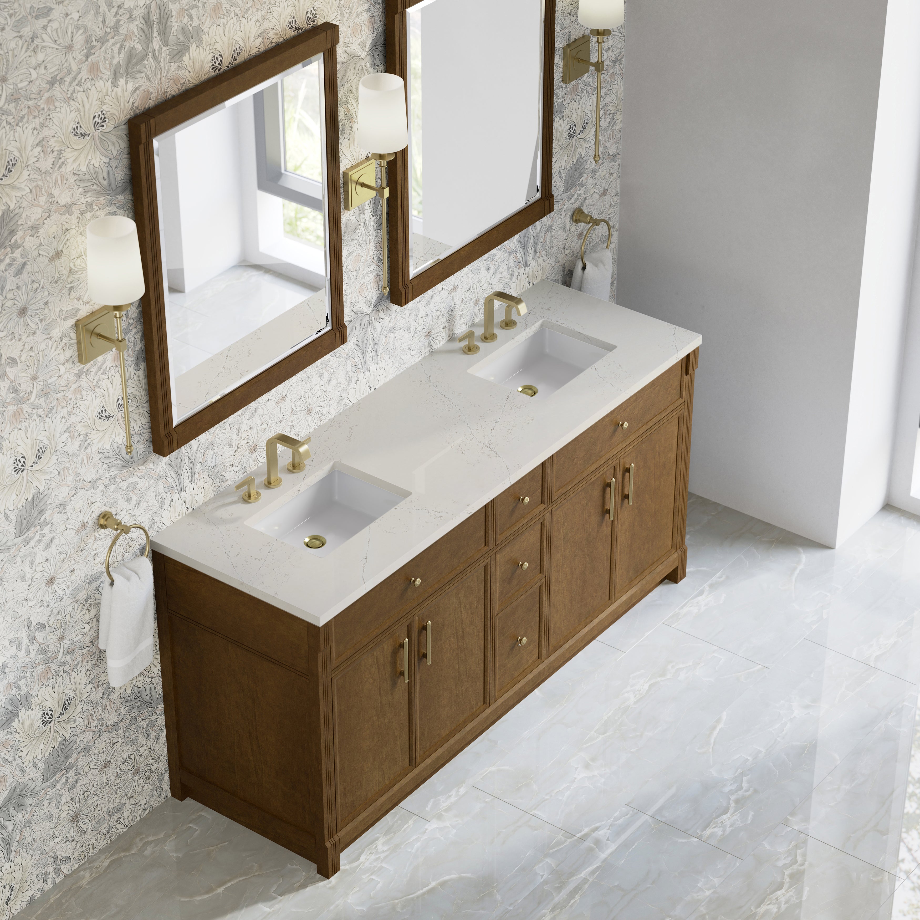 Bellshire 72" Double Vanity - 3cm Stone Top