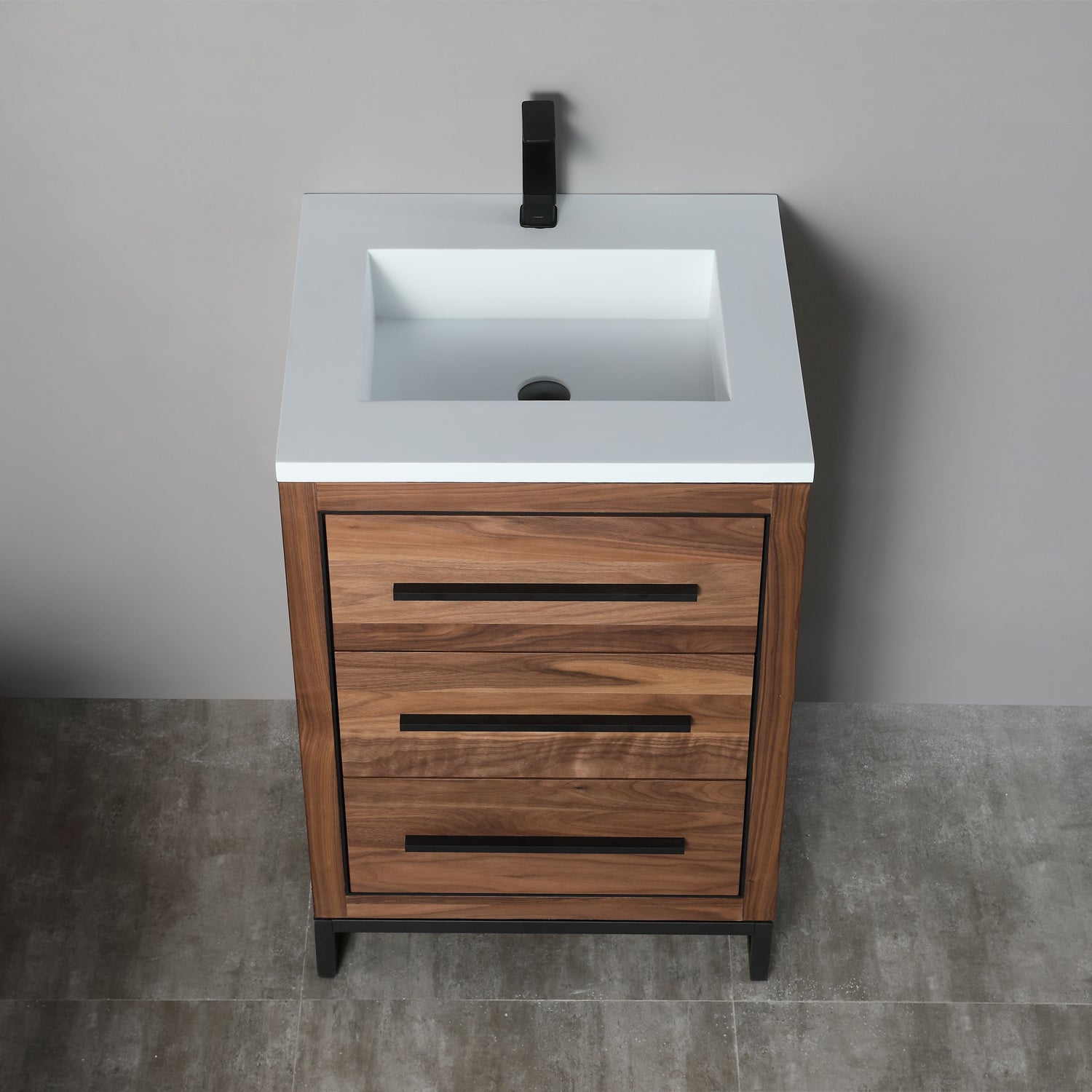 Vanity Adrian 25 - Integrated Solid Surface - Rectangular