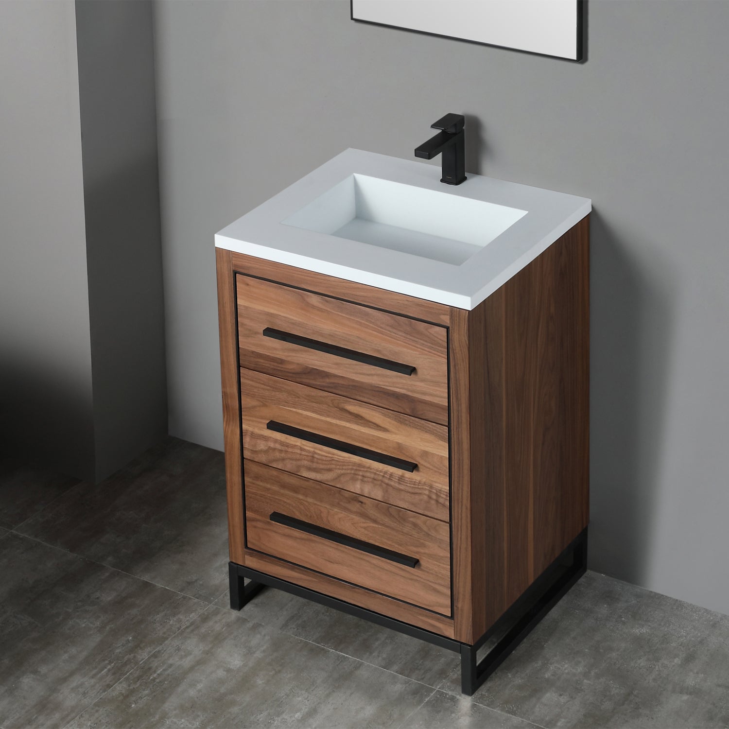Vanity Adrian 25 - Integrated Solid Surface - Rectangular