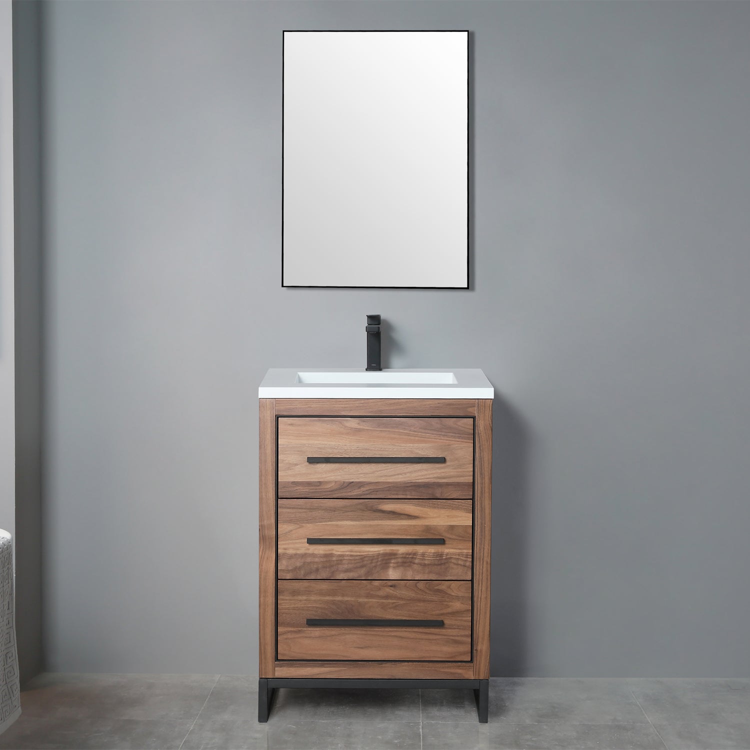 Vanity Adrian 25 - Integrated Solid Surface - Rectangular