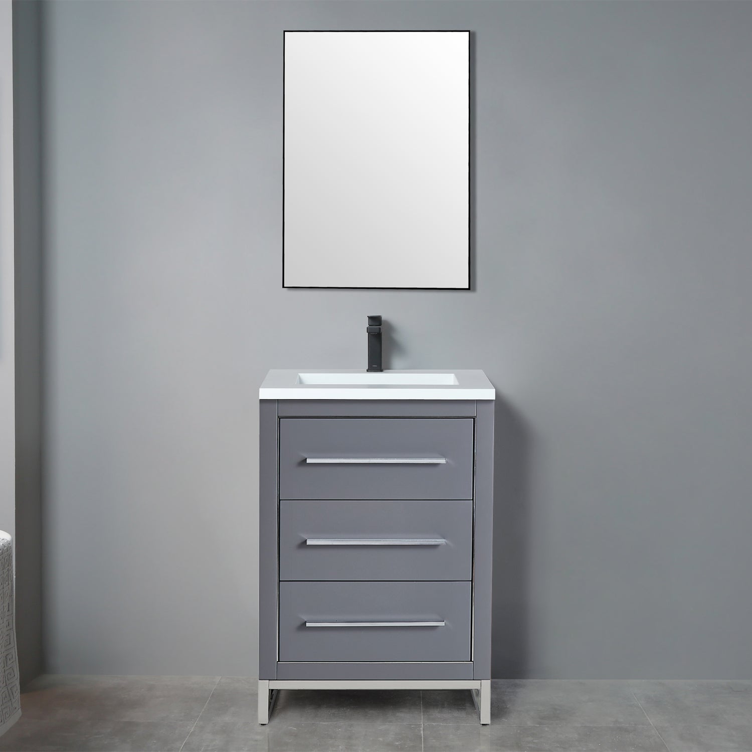 Vanity Adrian 25 - Integrated Solid Surface - Rectangular