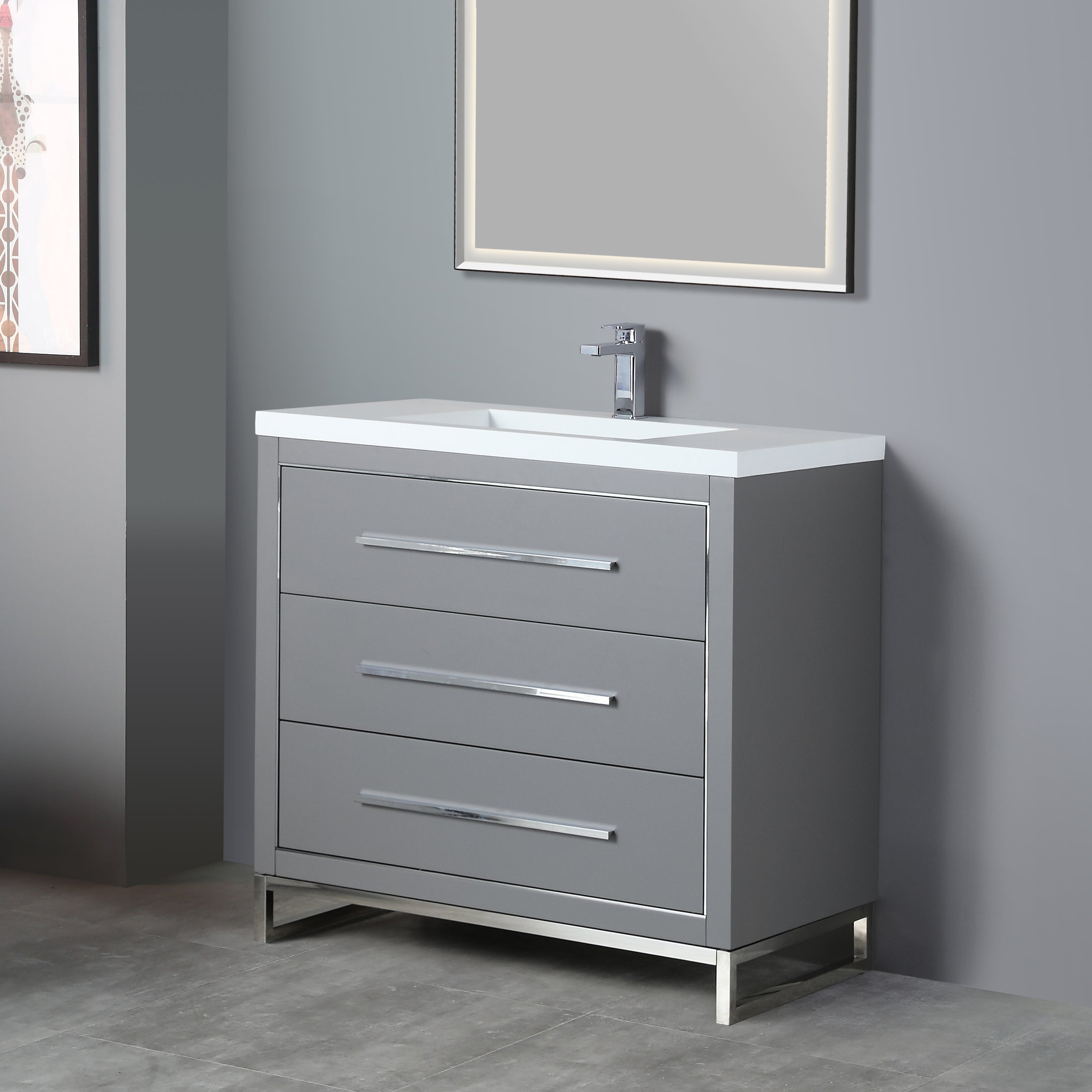 Vanity Adrian 37 - Integrated Solid Surface - Infinity