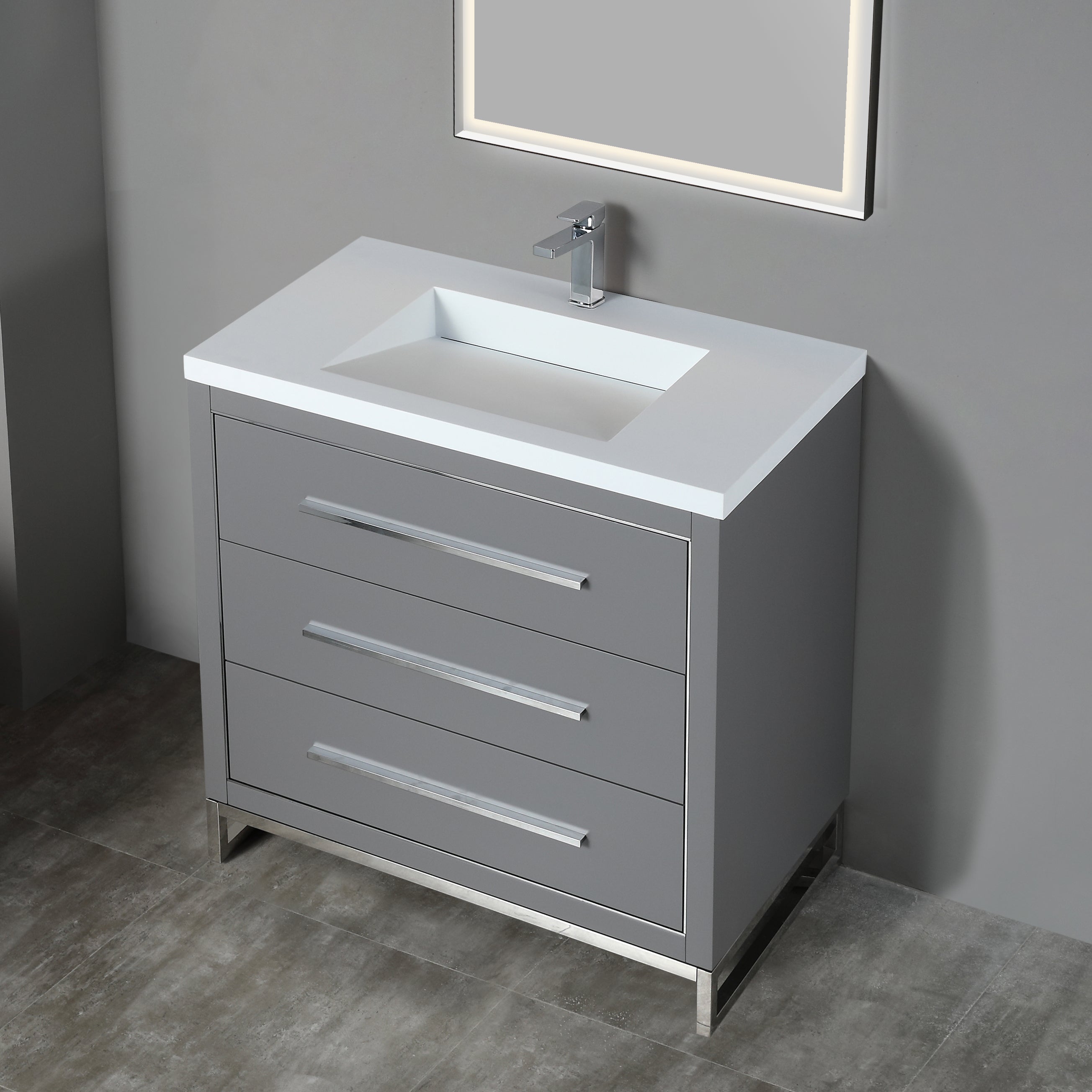 Vanity Adrian 37 - Integrated Solid Surface - Infinity