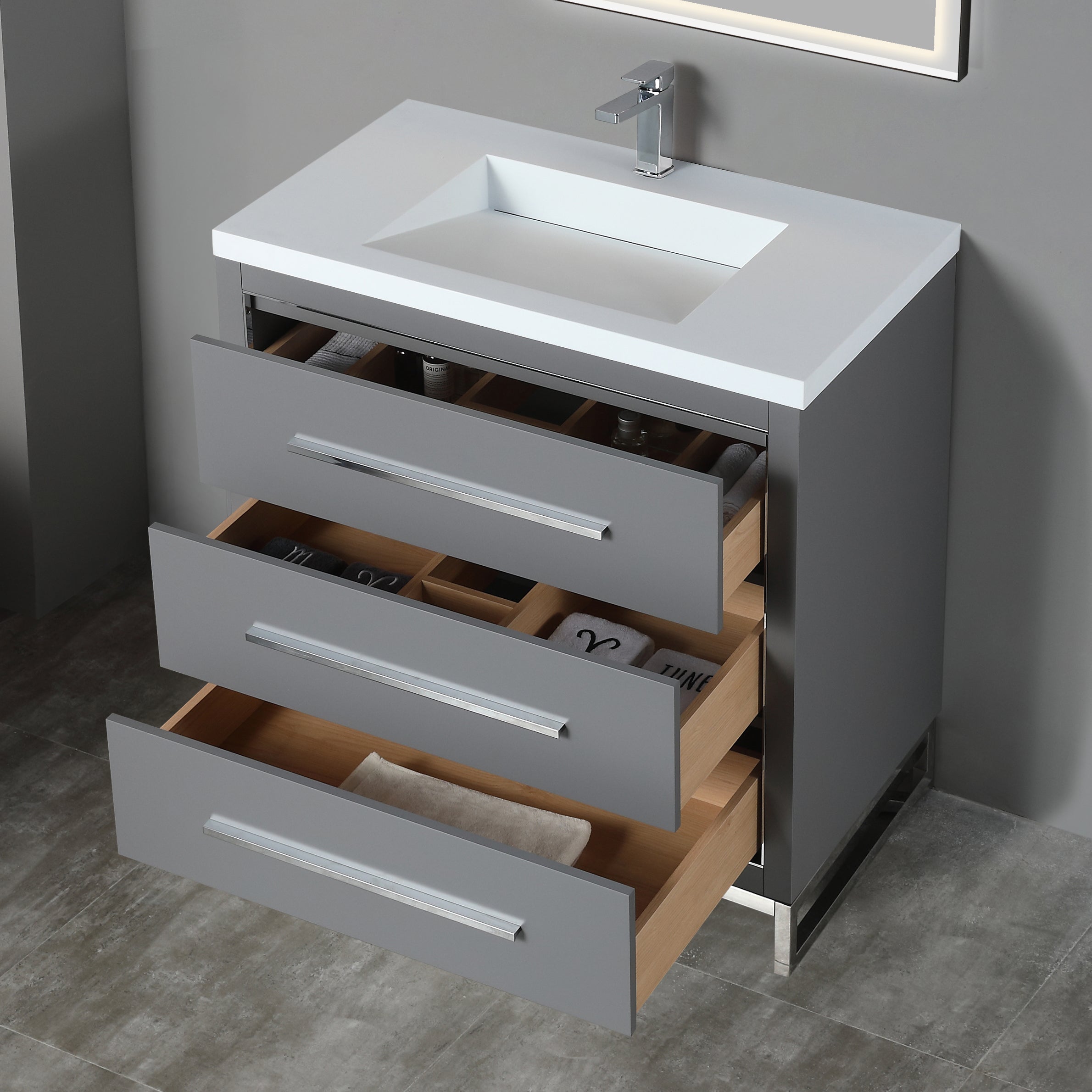 Vanity Adrian 37 - Integrated Solid Surface - Infinity