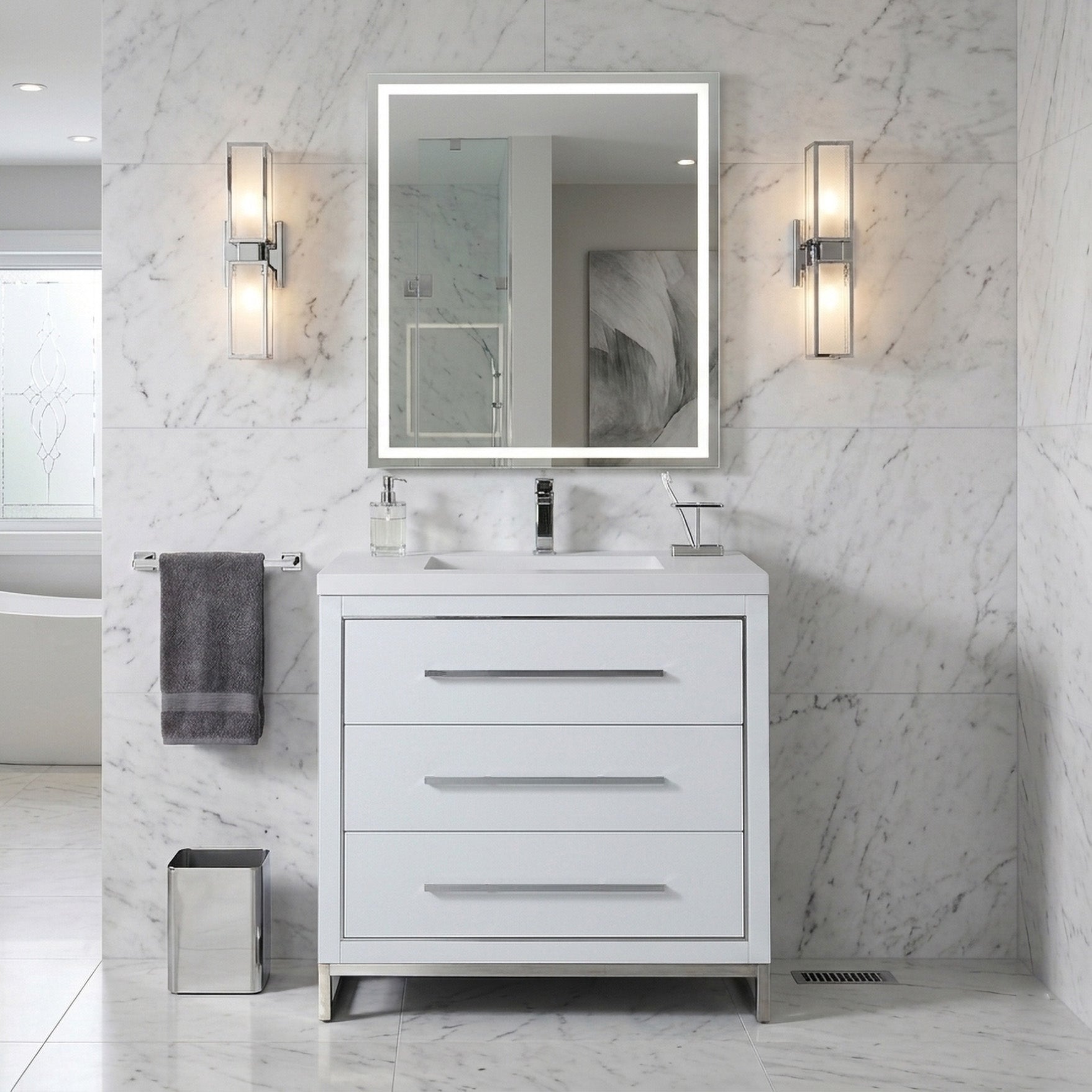 Vanity Adrian 37 - Integrated Solid Surface - Infinity