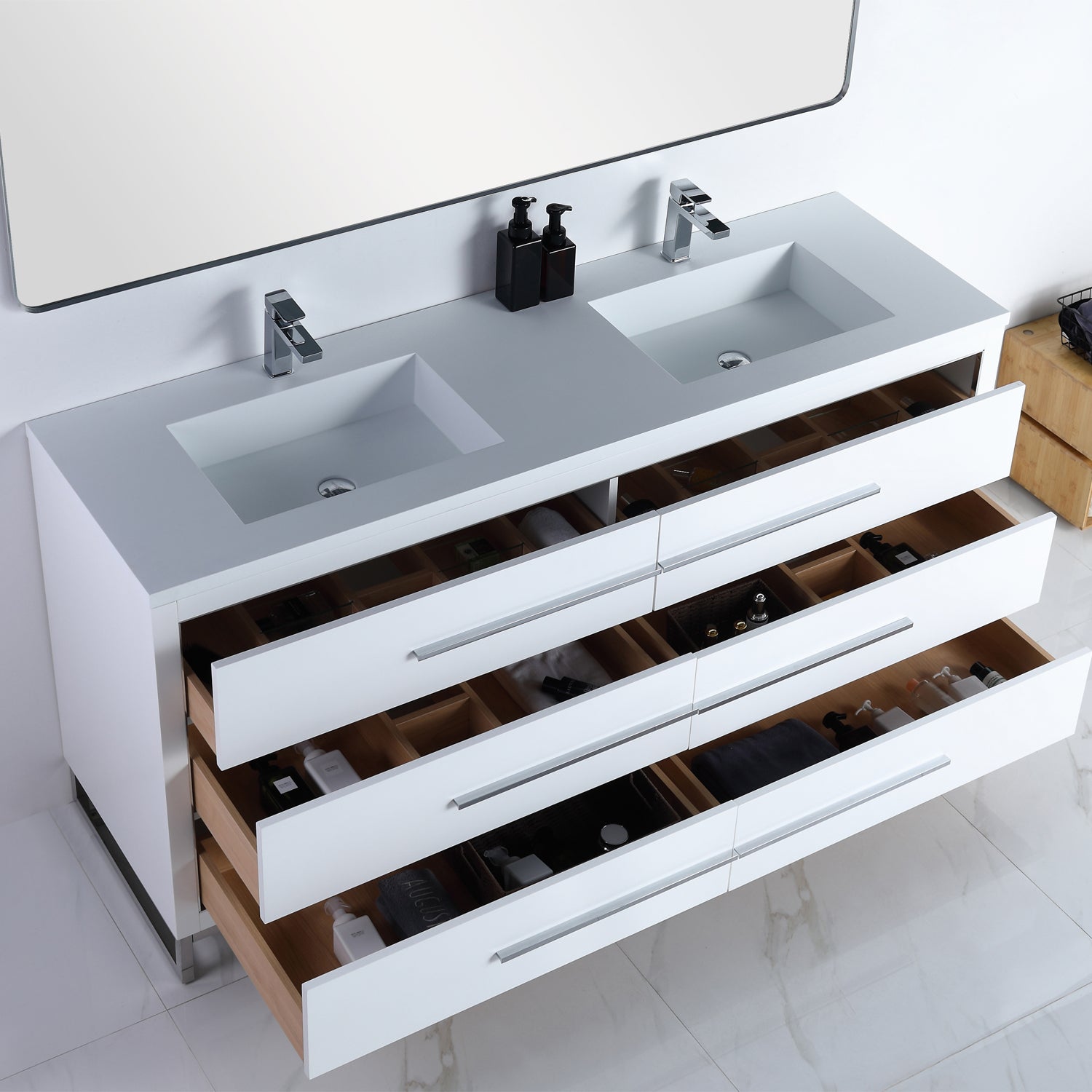 Vanity Adrian 72 - Integrated Solid Surface - Rectangular