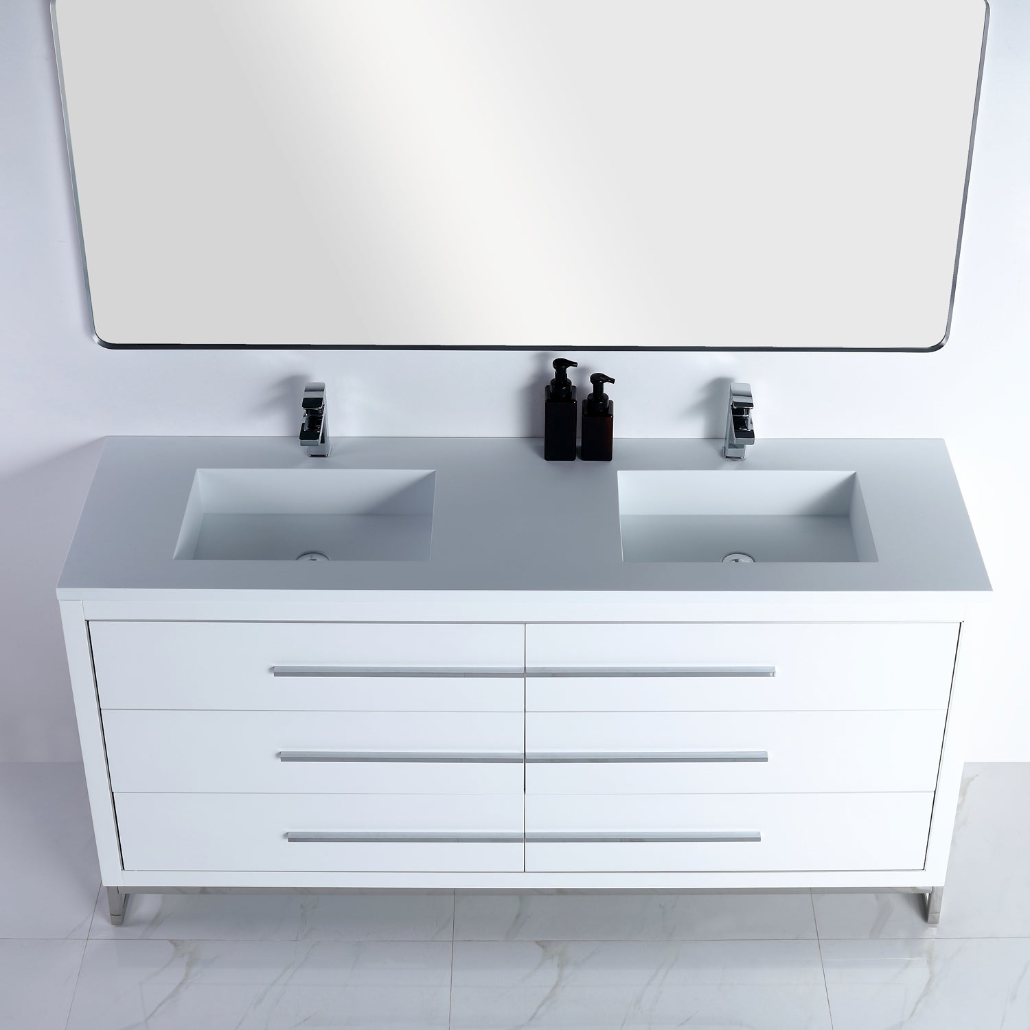 Vanity Adrian 72 - Integrated Solid Surface - Rectangular
