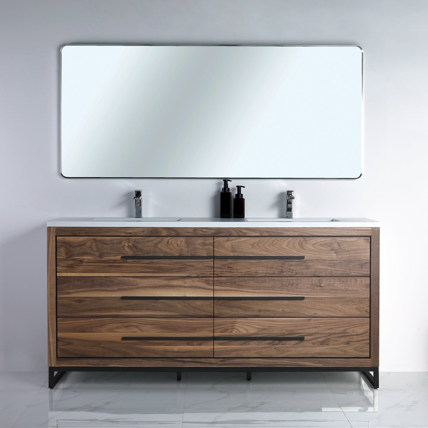 Vanity Adrian 72 - Integrated Solid Surface - Rectangular