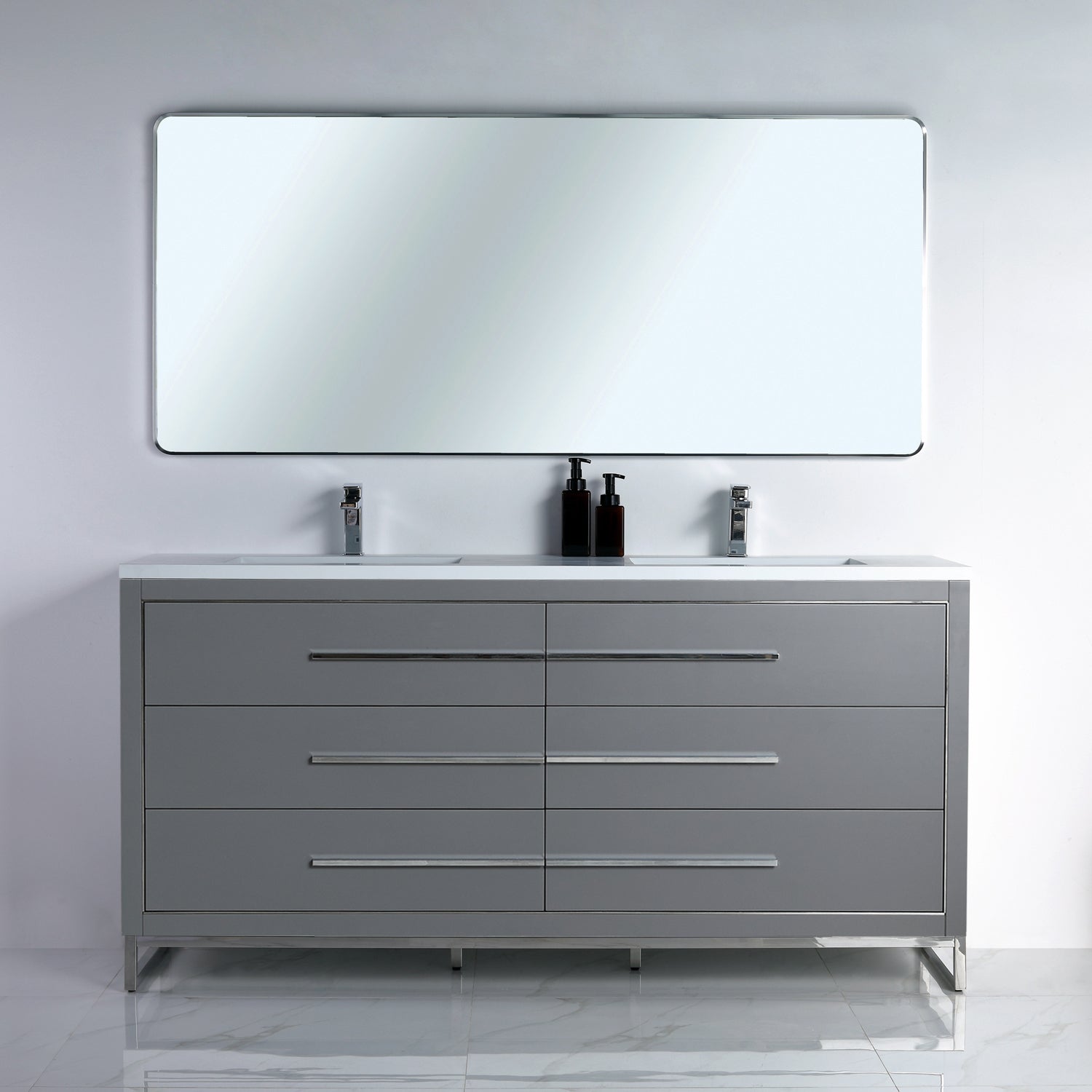 Vanity Adrian 72 - Integrated Solid Surface - Rectangular