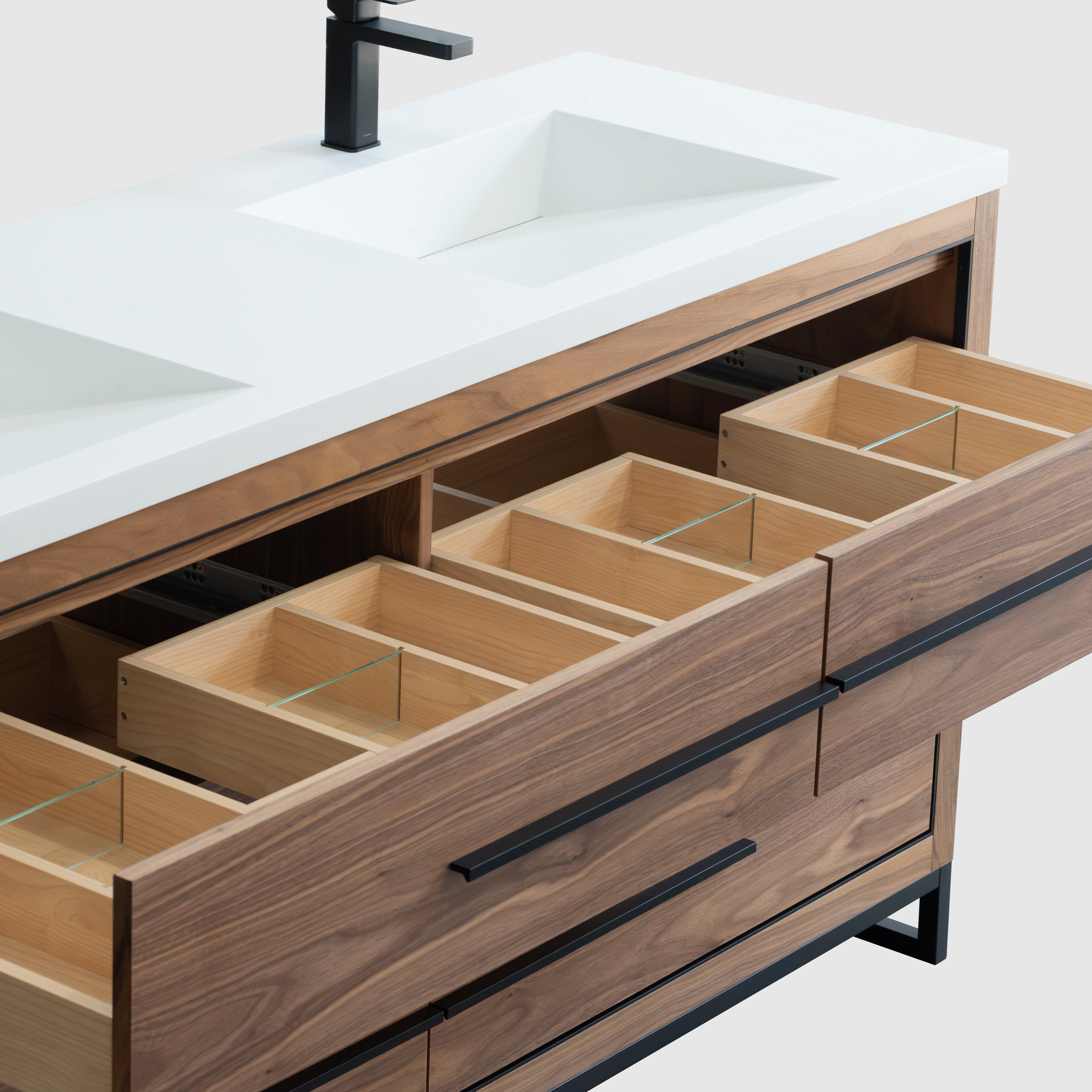 Adrian 72" Double Vanity - Integrated Infinity Top
