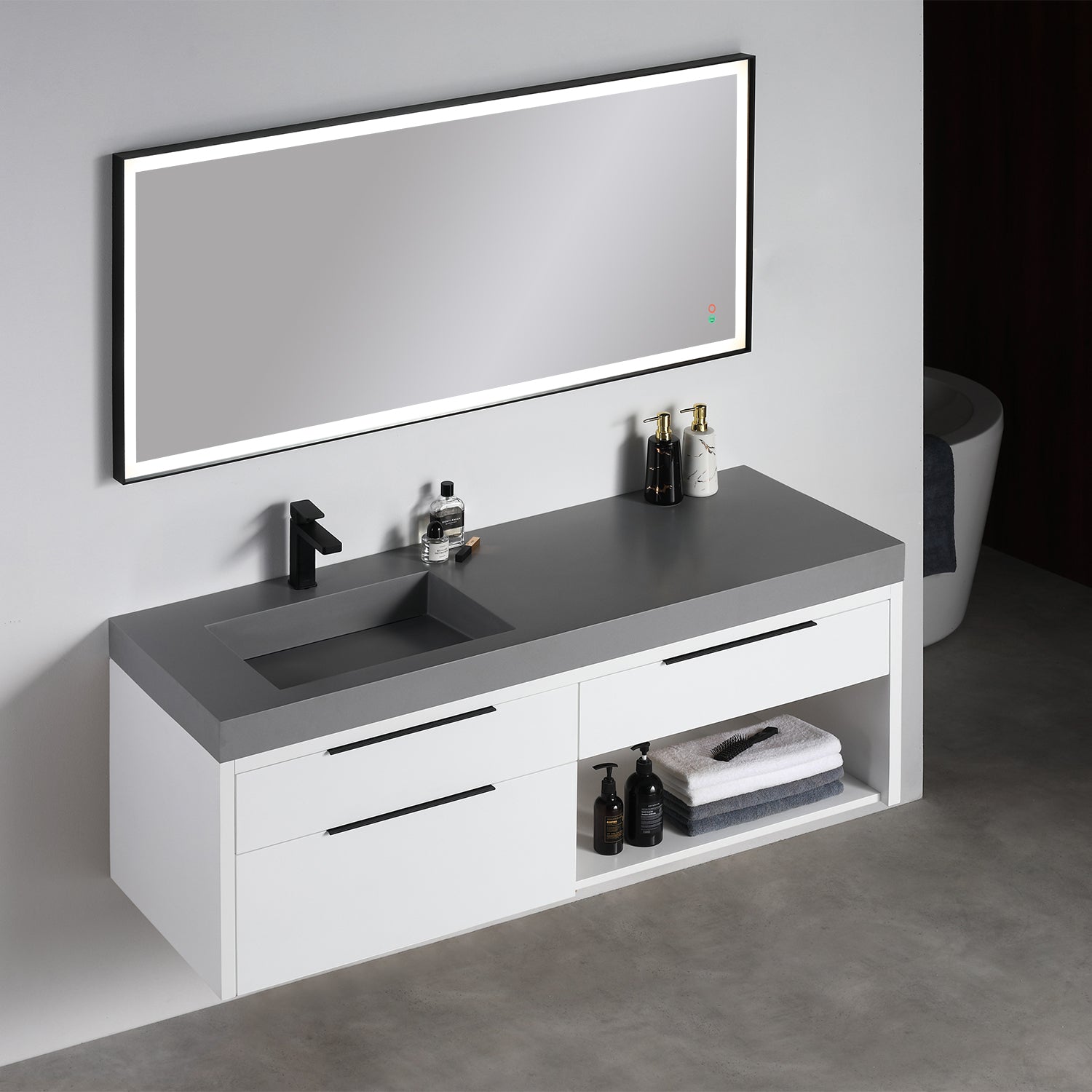 Vanity Collins 60 - Integrated Solid Surface - Infinity