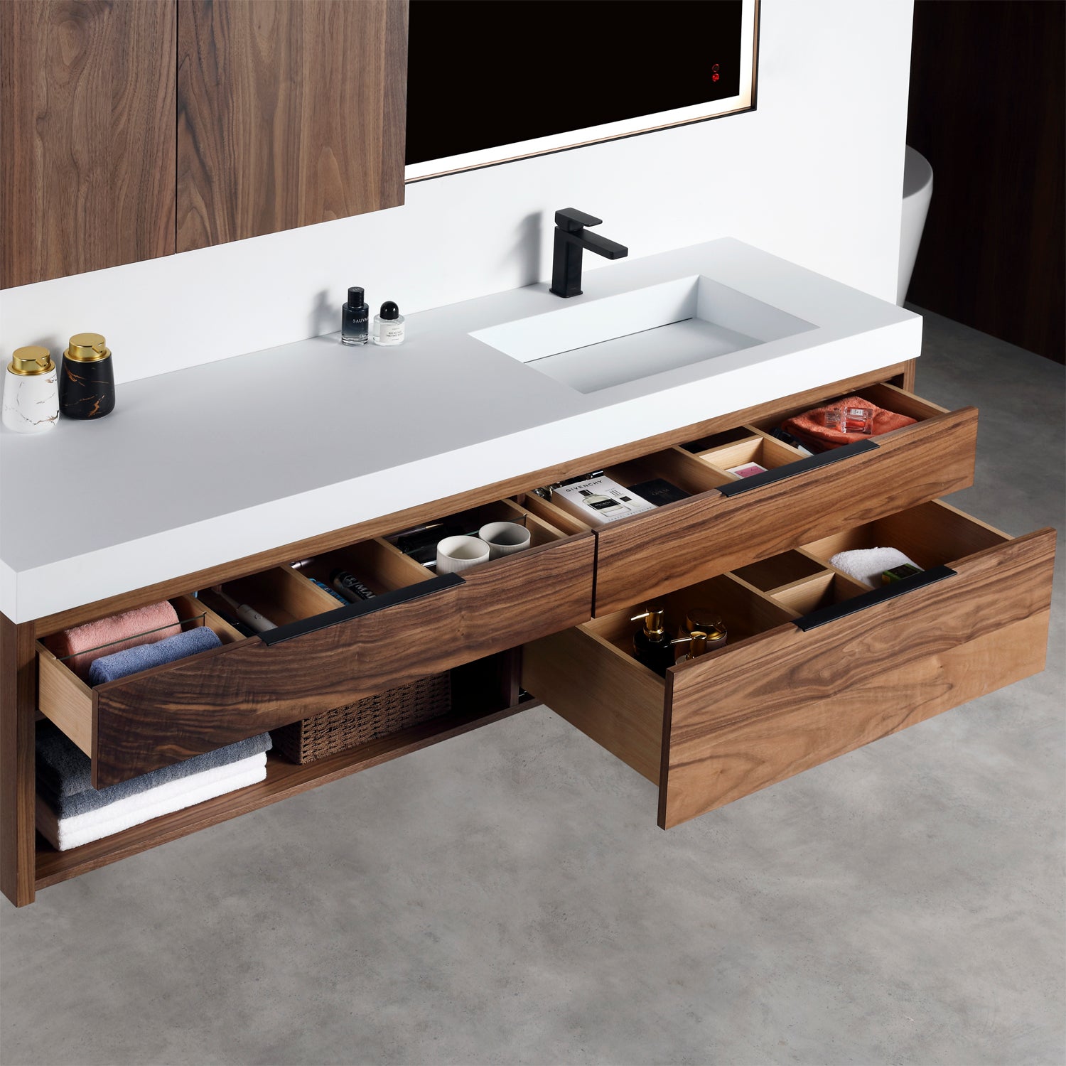 Collins 72" Vanity - Integrated Infinity Top