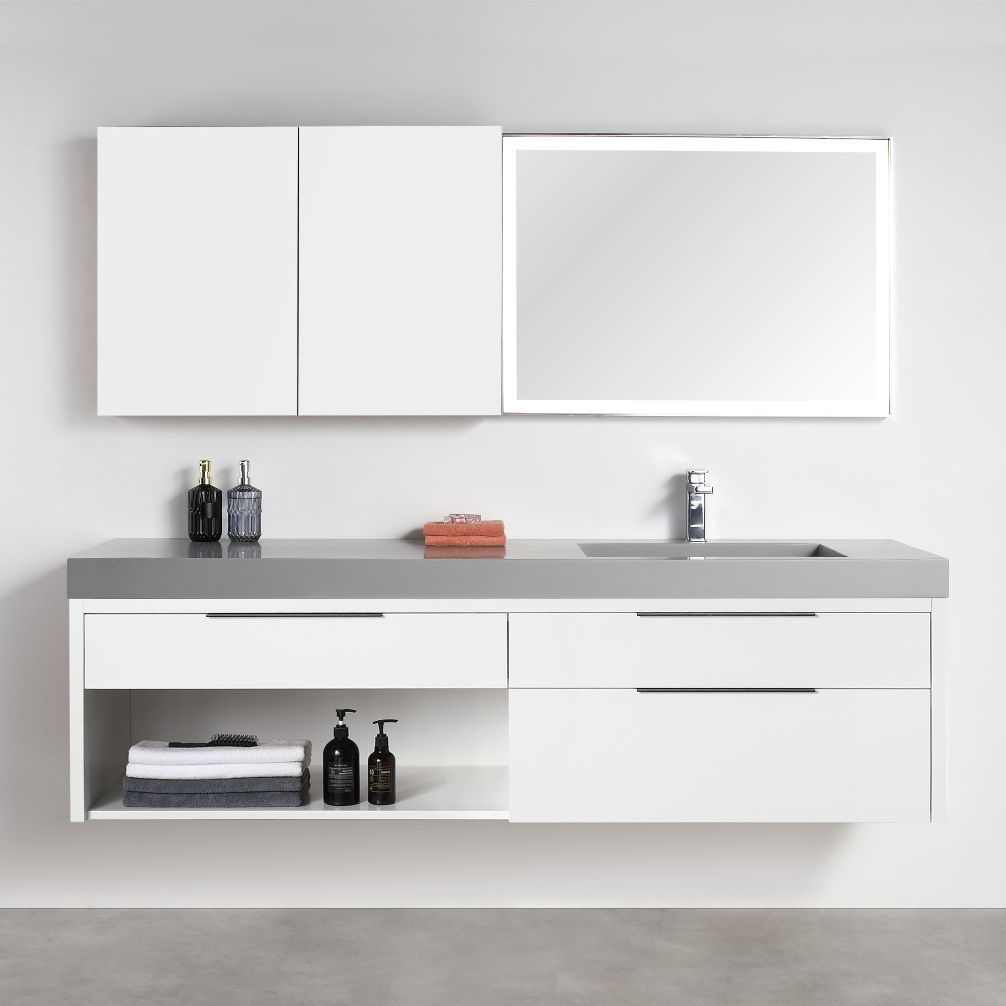 Collins 72" Vanity - Integrated Infinity Top