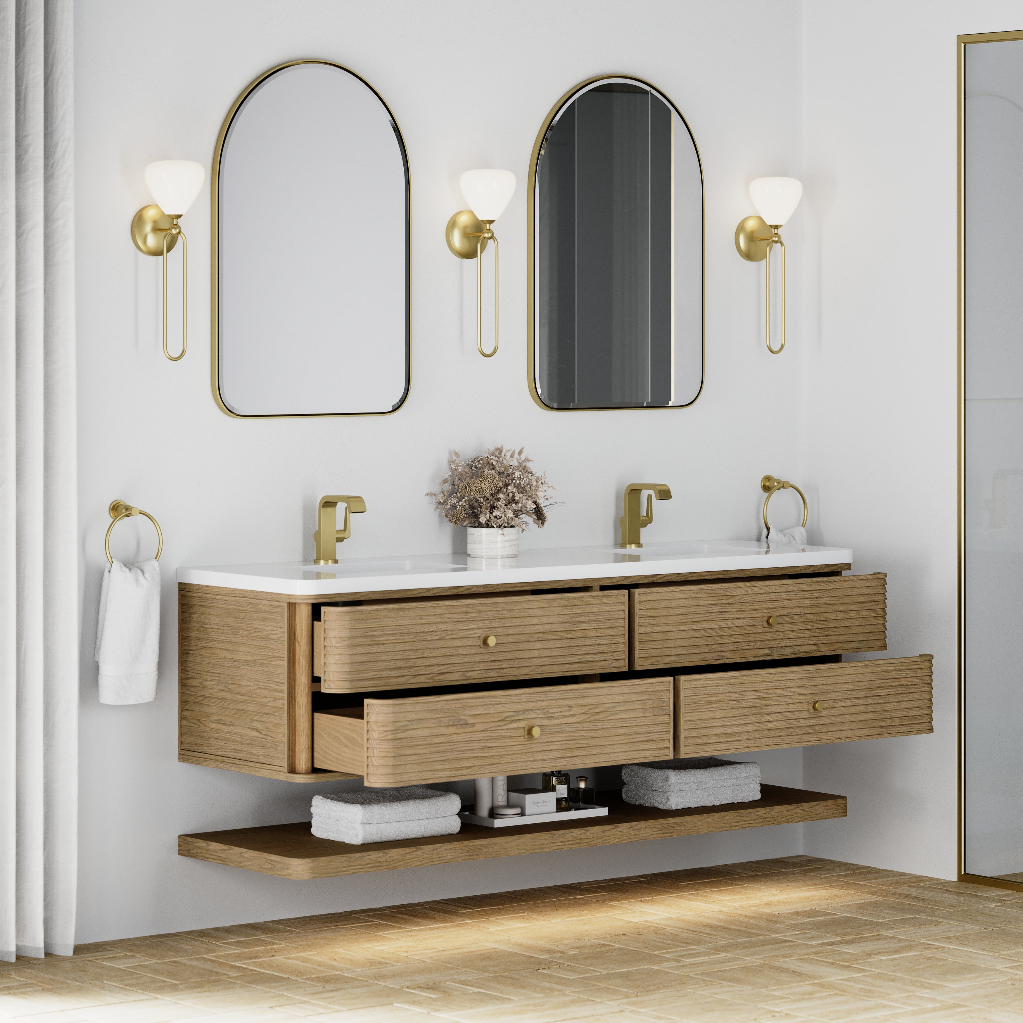 Allamari 72" Double Vanity - 3cm Stone Top