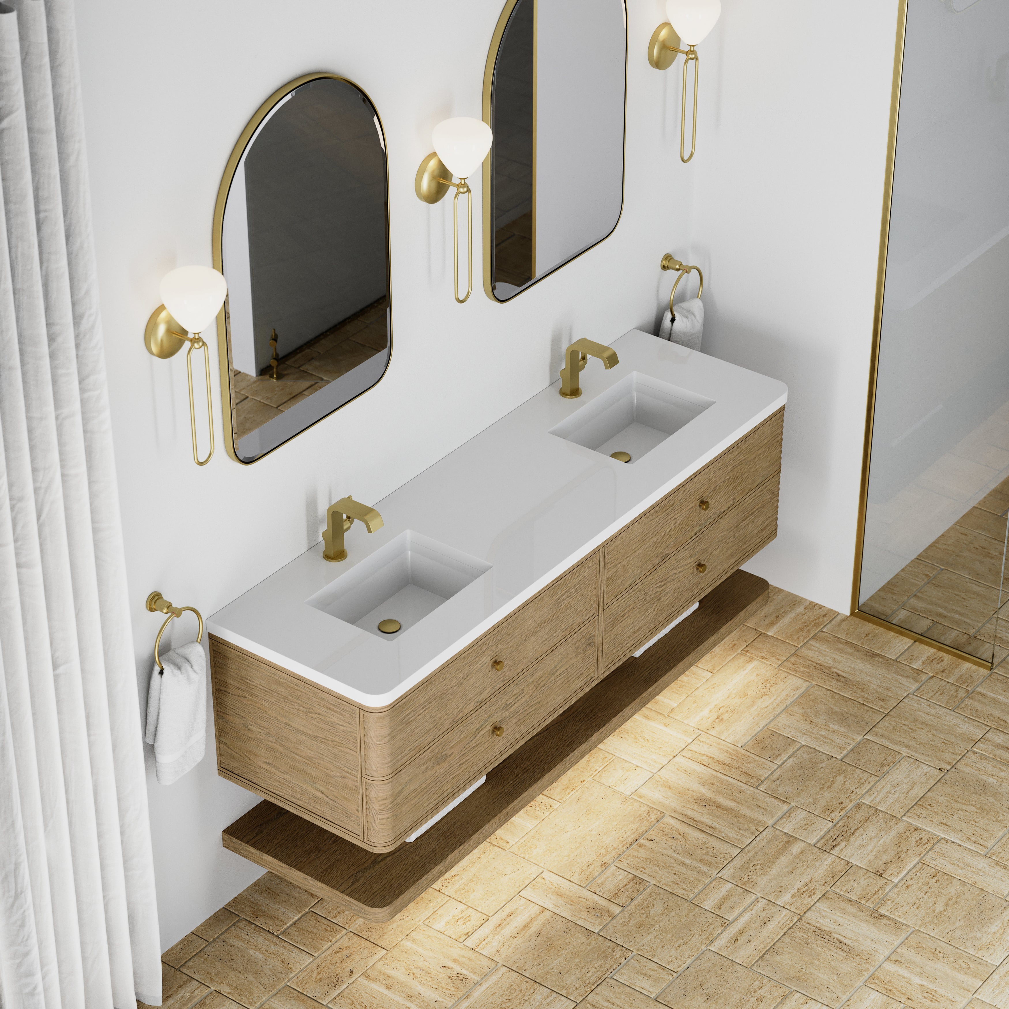 Allamari 72" Double Vanity - 3cm Stone Top