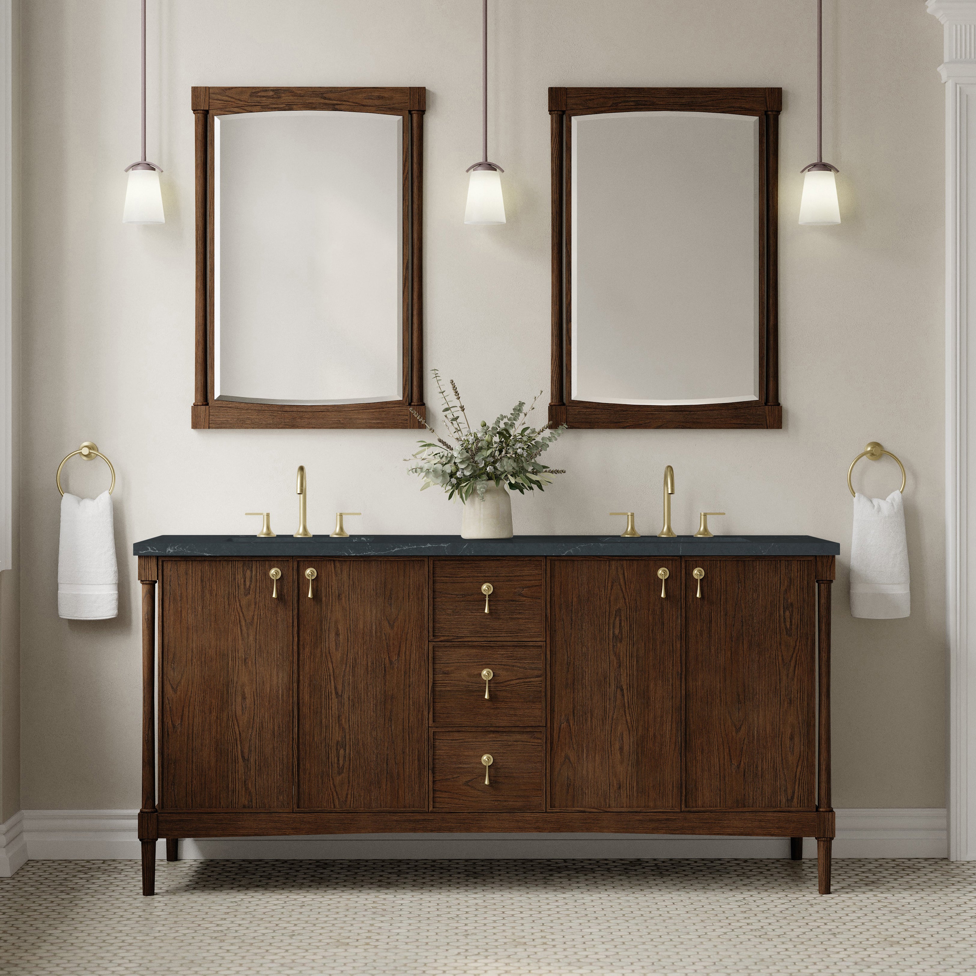 Kinnsden 72" Double Vanity - 3cm Stone Top