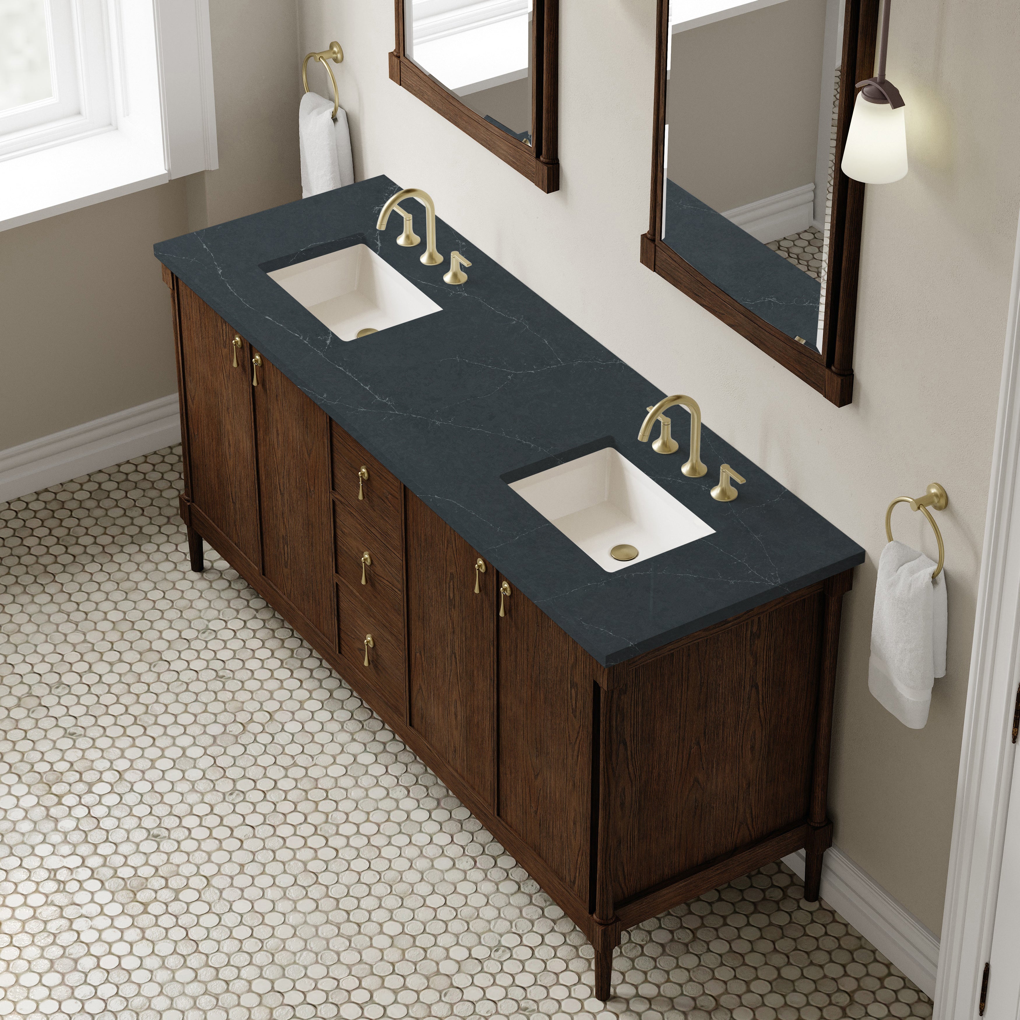 Kinnsden 72" Double Vanity - 3cm Stone Top
