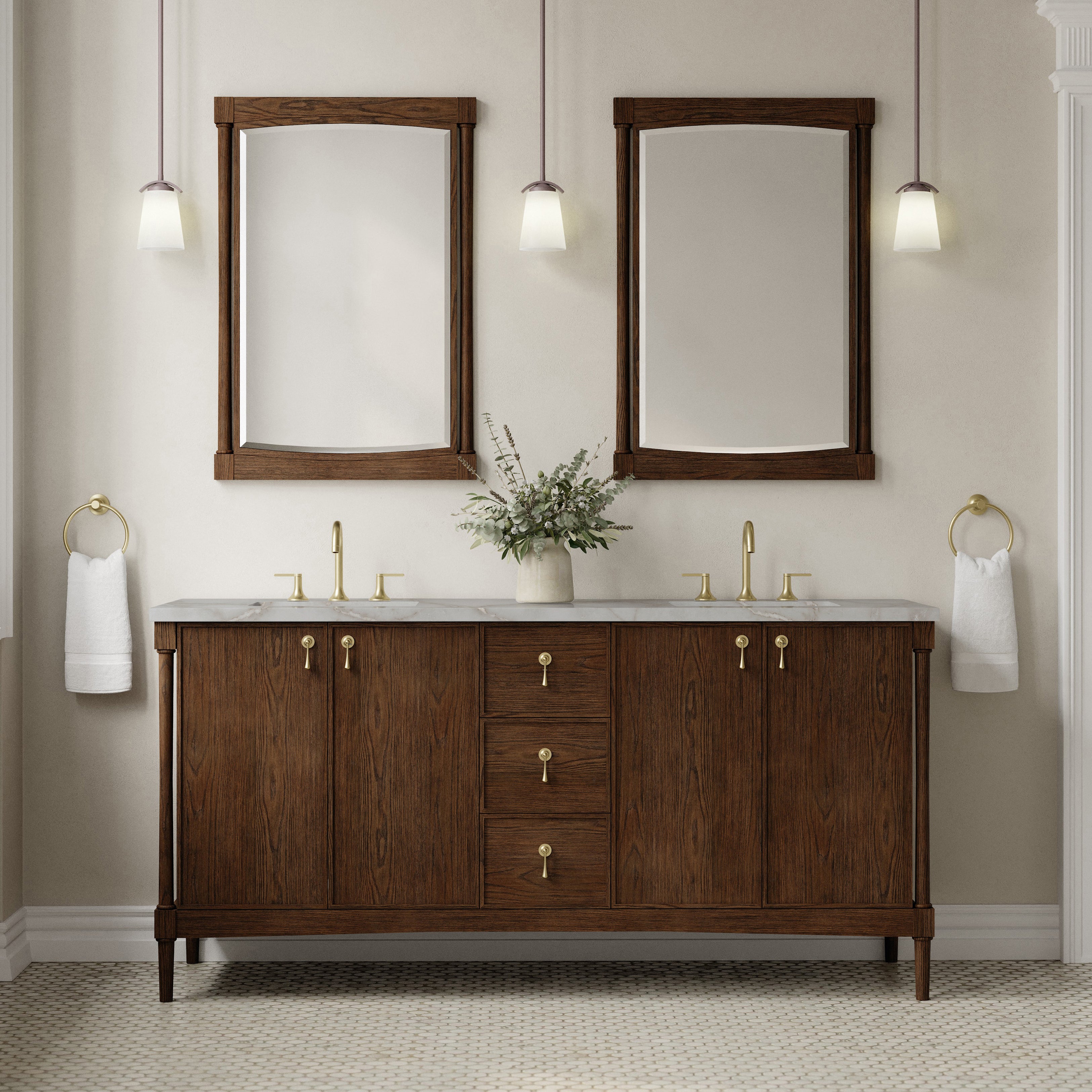 Kinnsden 72" Double Vanity - 3cm Stone Top