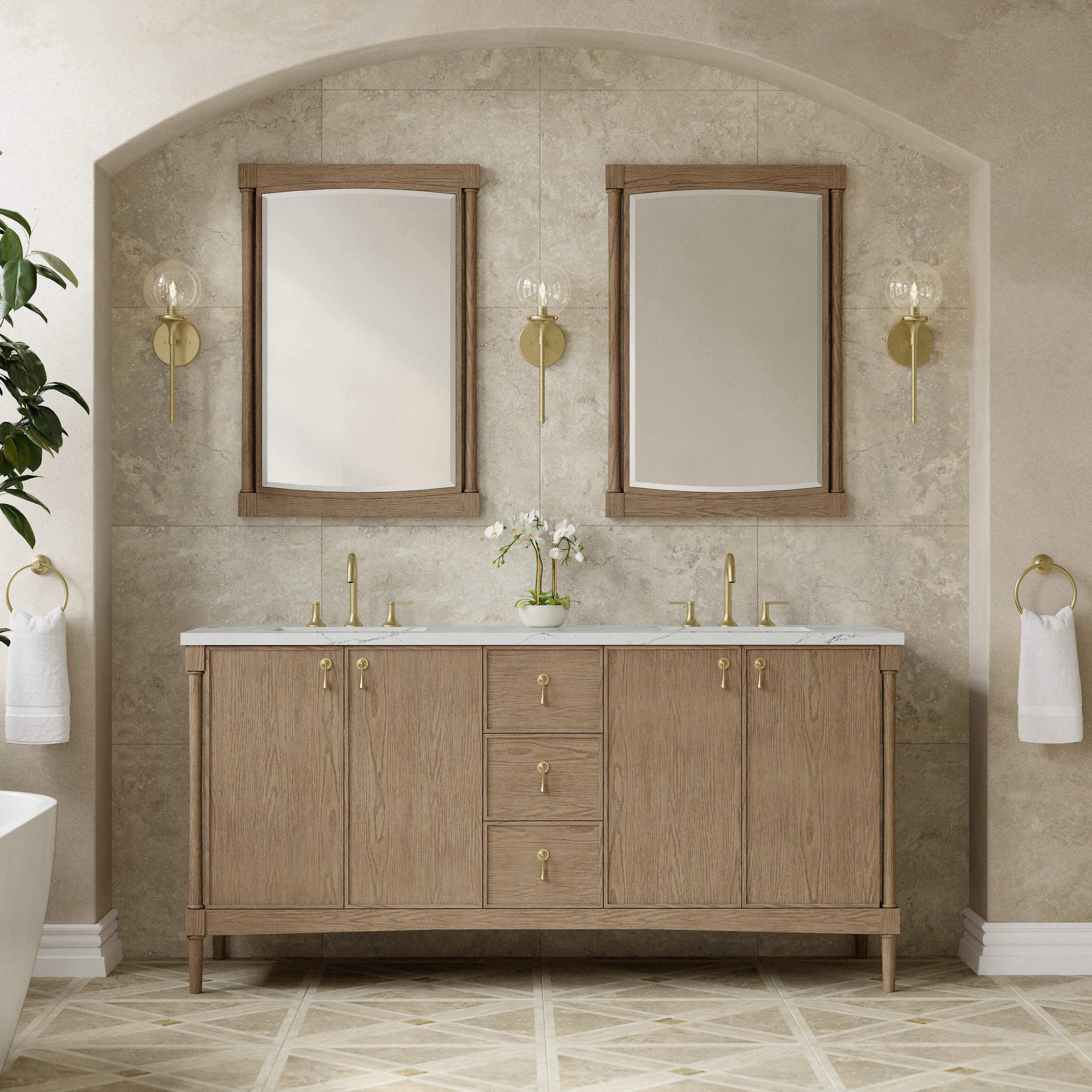 Kinnsden 72" Double Vanity - 3cm Stone Top