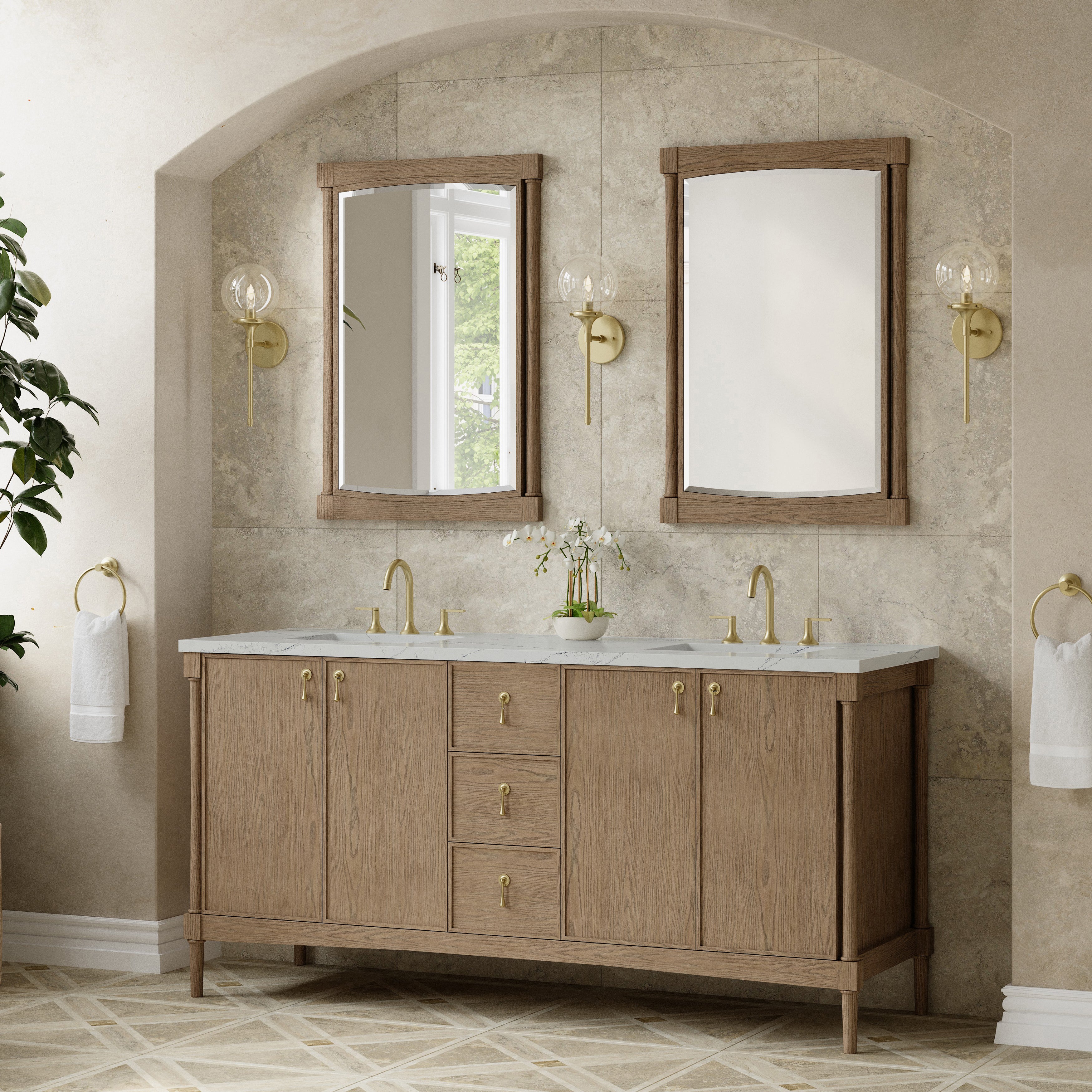 Kinnsden 72" Double Vanity - 3cm Stone Top