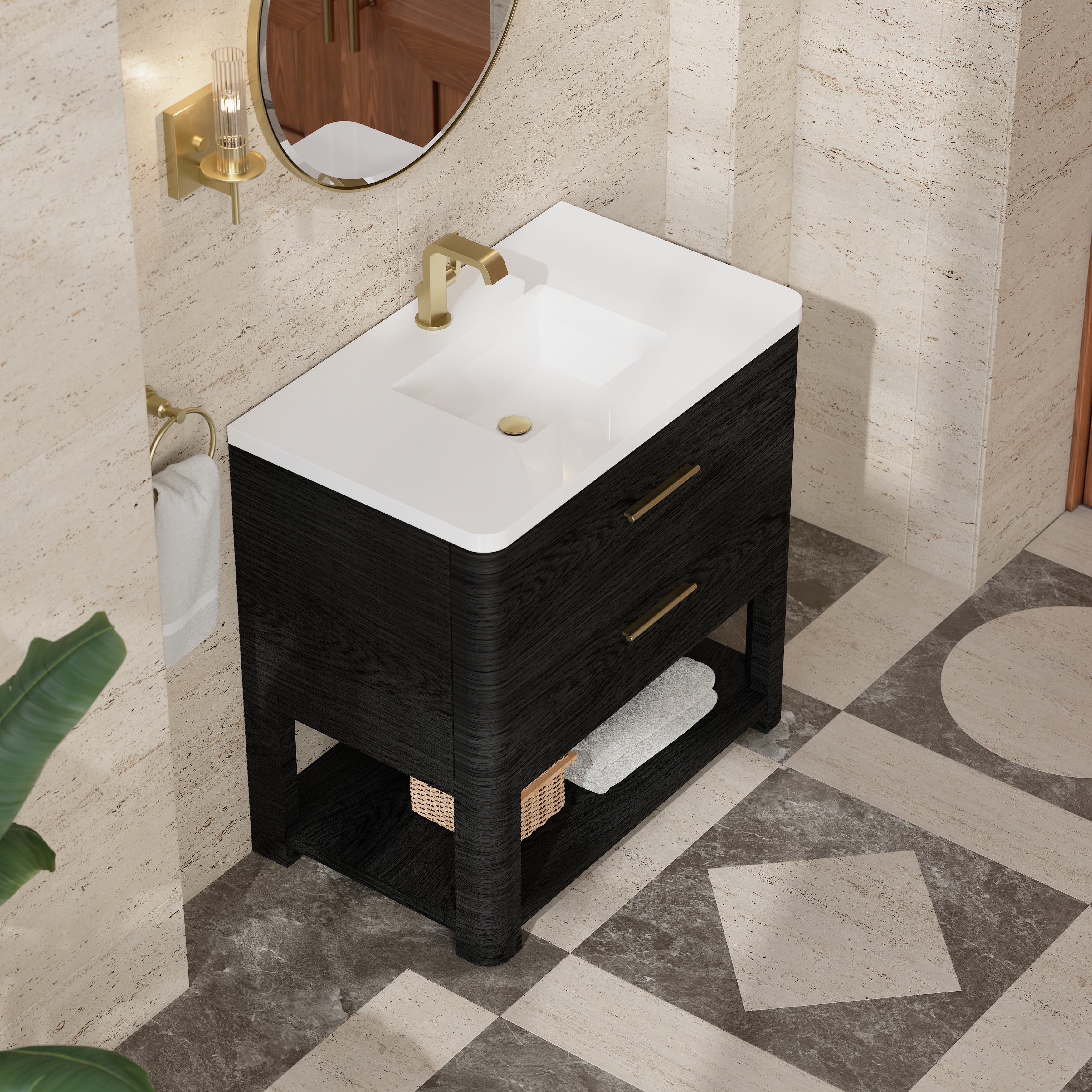 Lucian 36" Single Vanity - 3cm Stone Top
