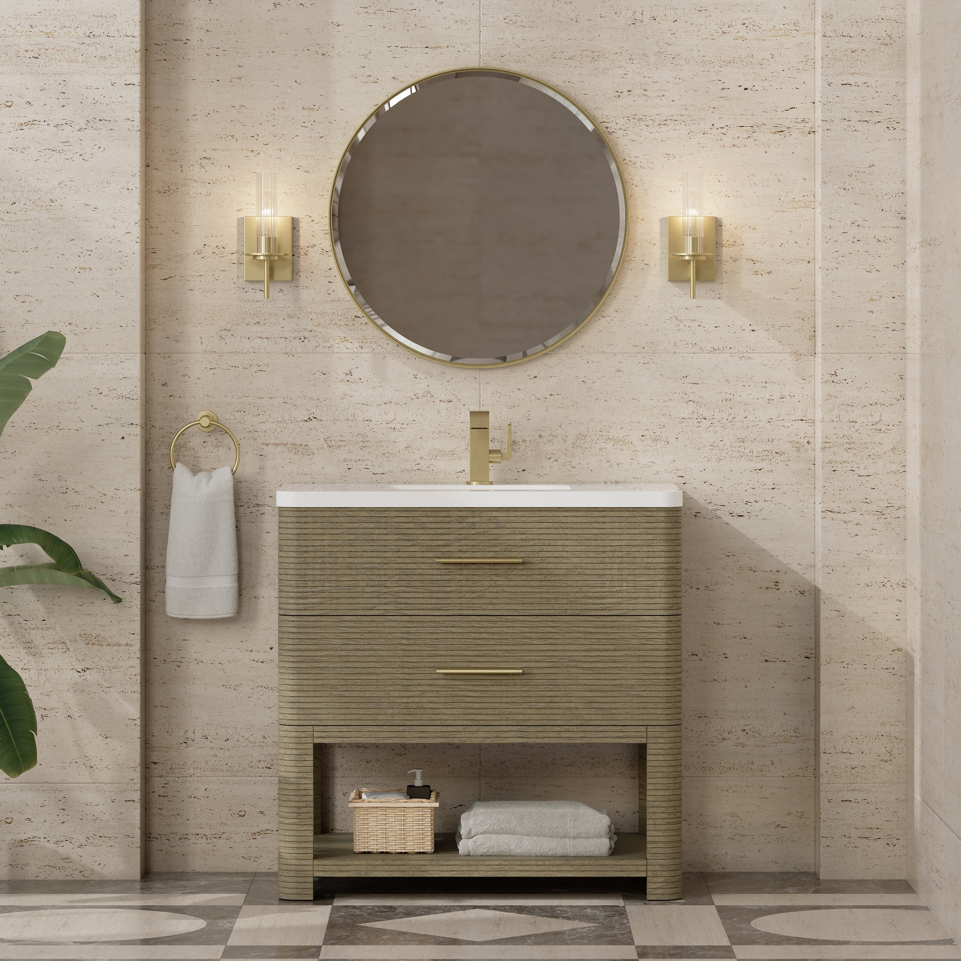 Lucian 36" Single Vanity - 3cm Stone Top
