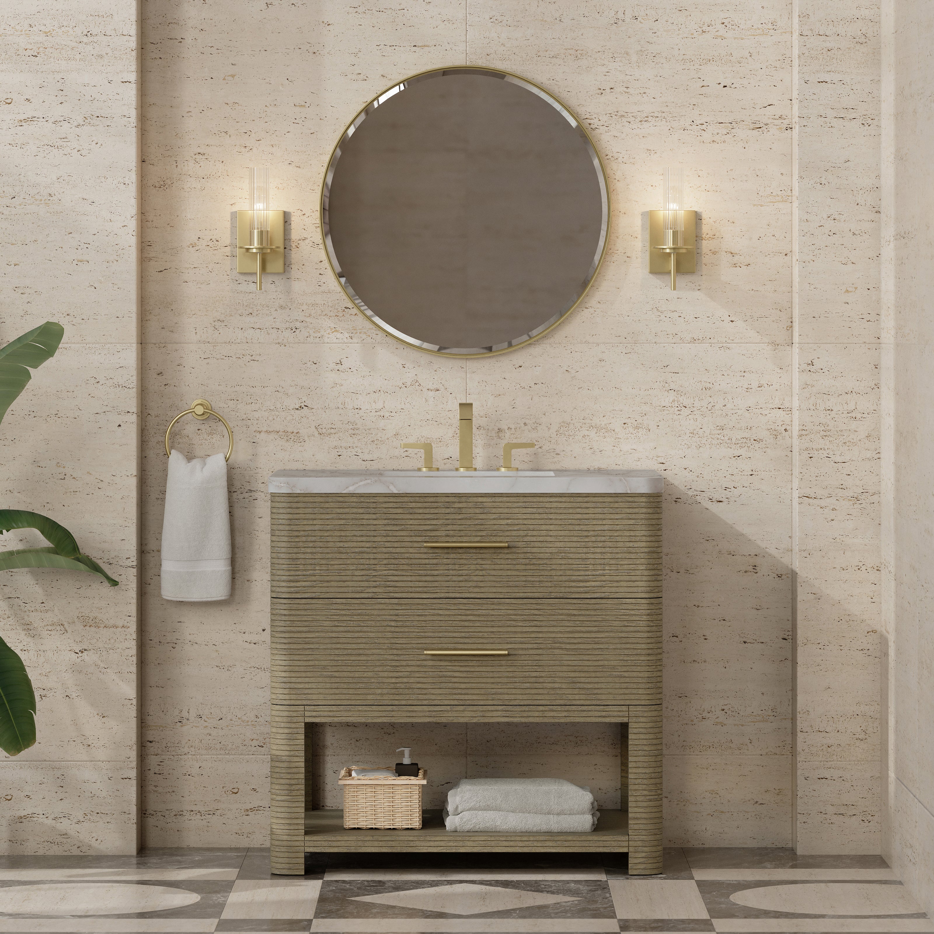Lucian 36" Single Vanity - 3cm Stone Top