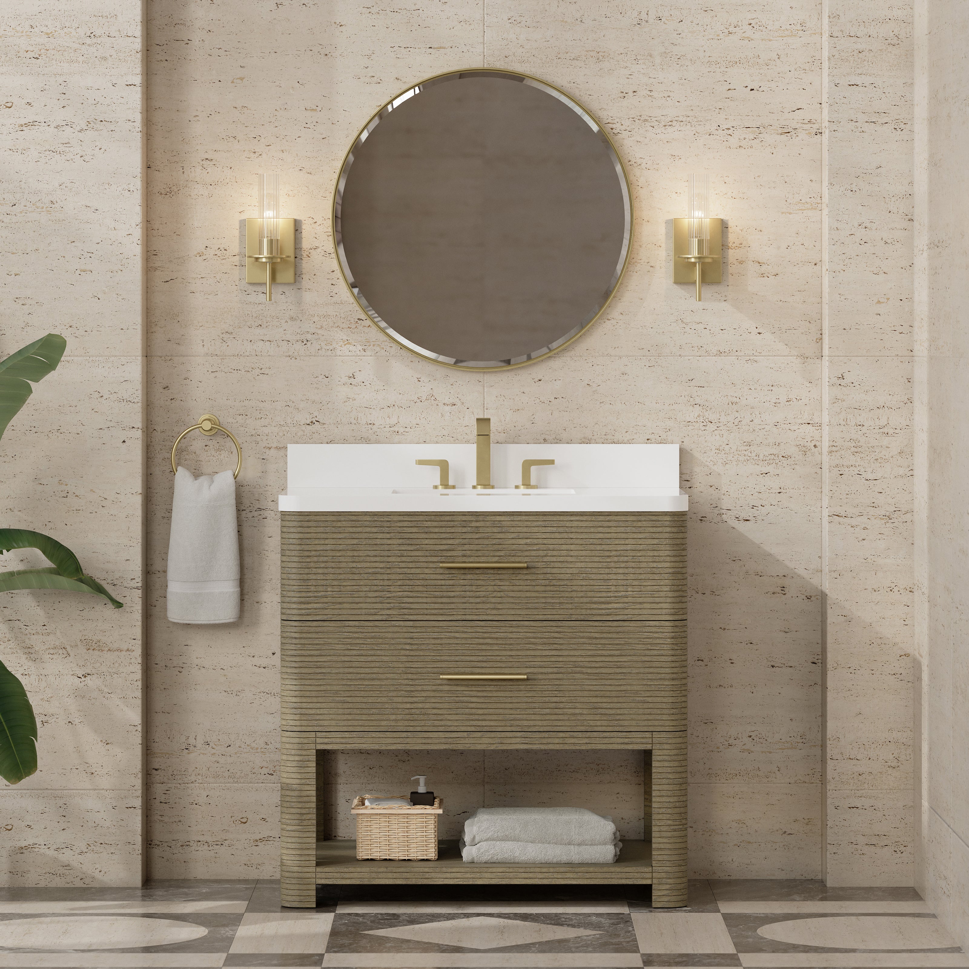 Lucian 36" Single Vanity - 3cm Stone Top