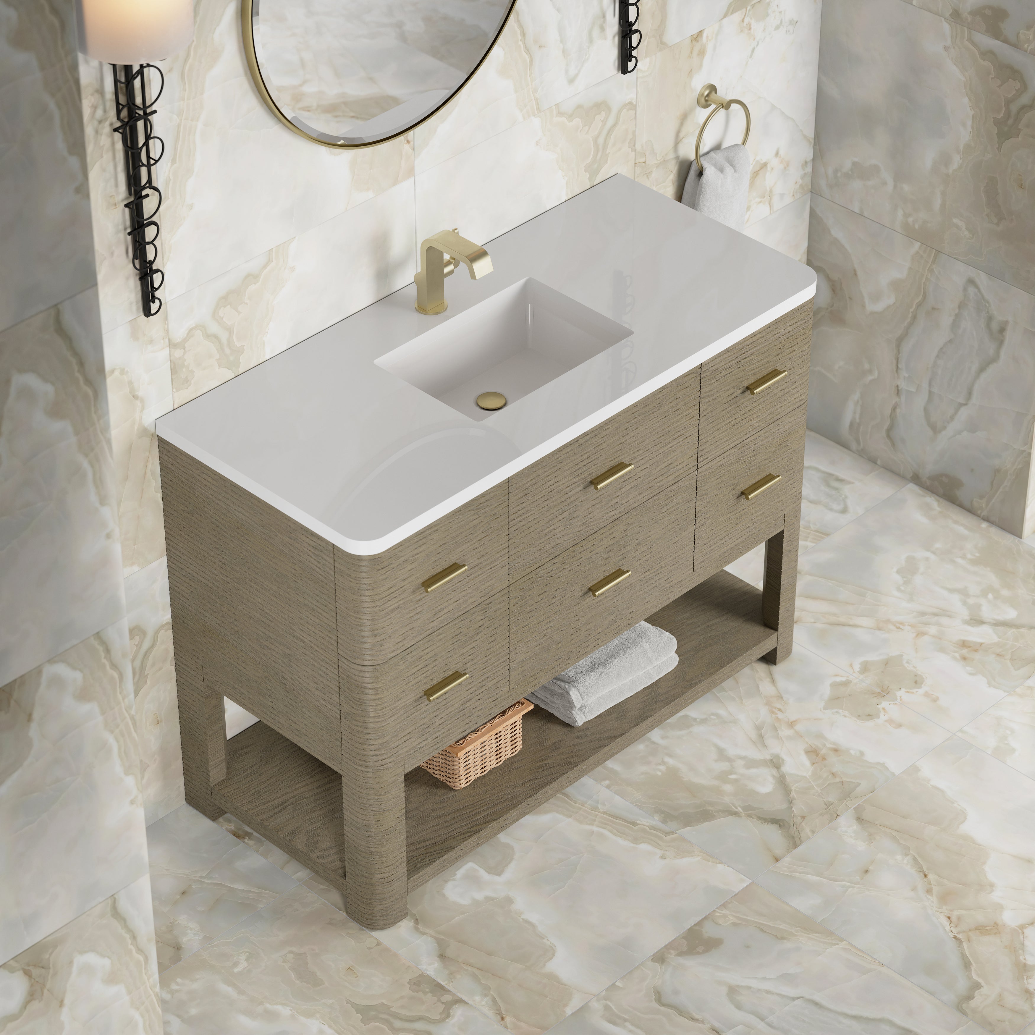 Lucian 48" Single Vanity - 3cm Stone Top