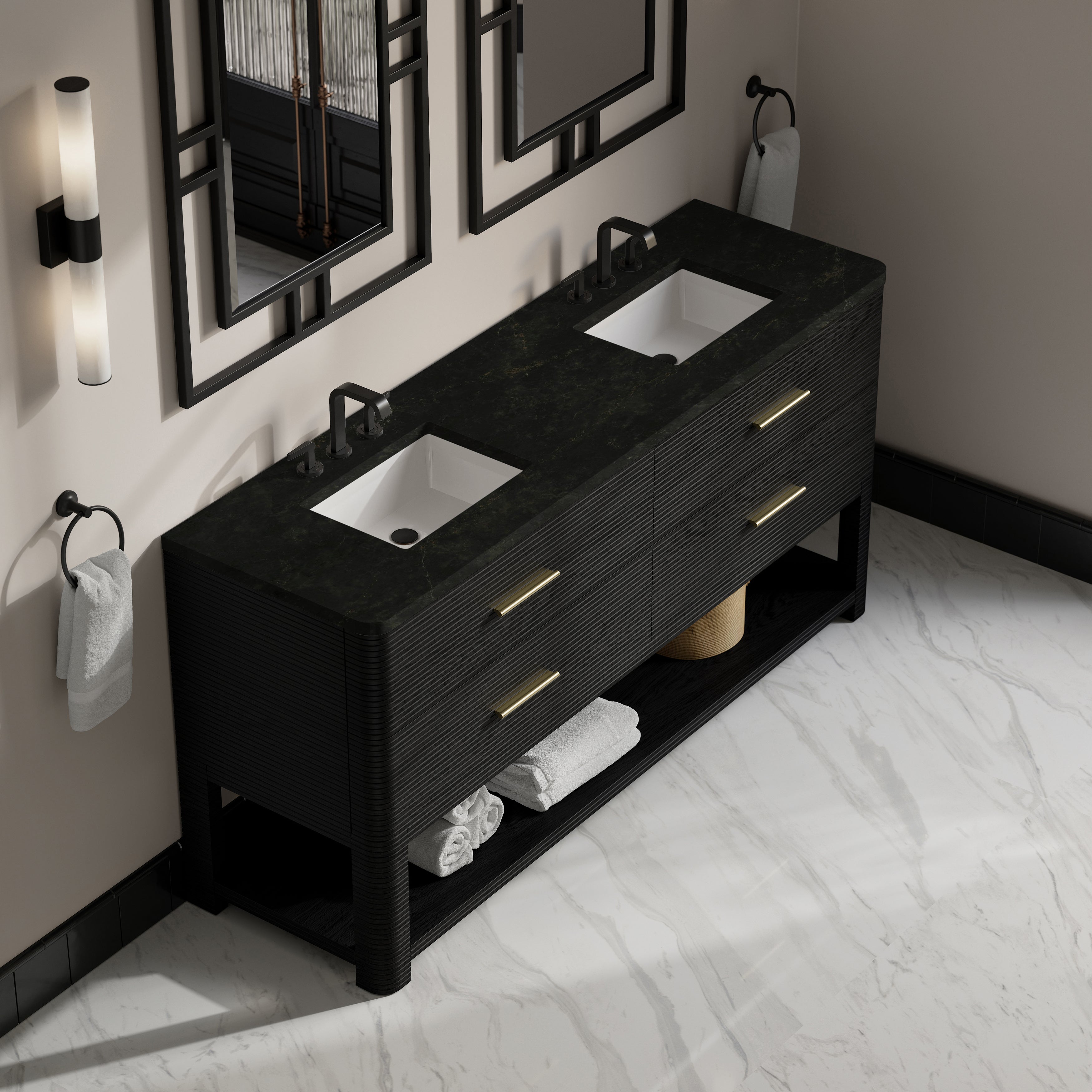 Lucian 72" Double Vanity - 3cm Stone Top
