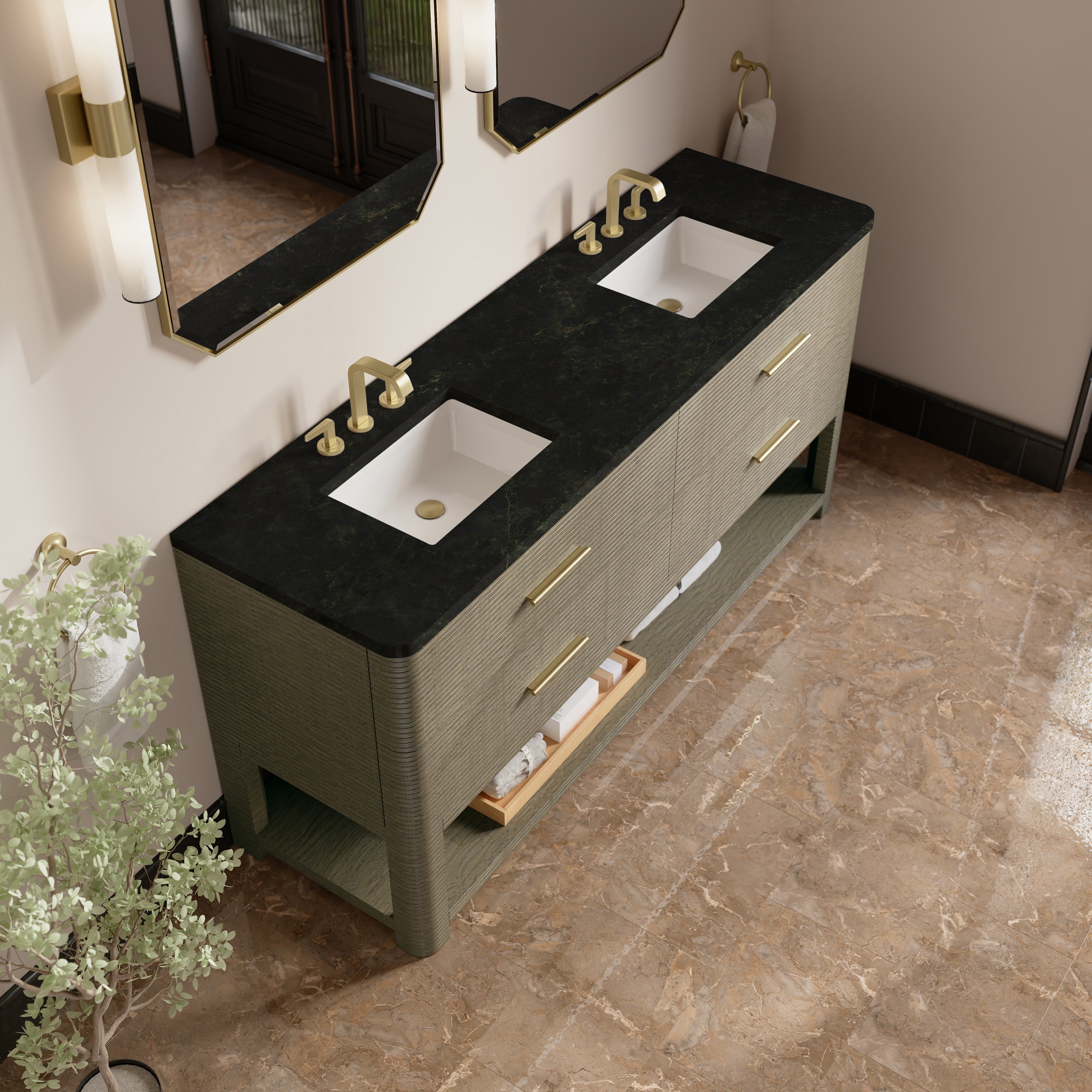 Lucian 72" Double Vanity - 3cm Stone Top