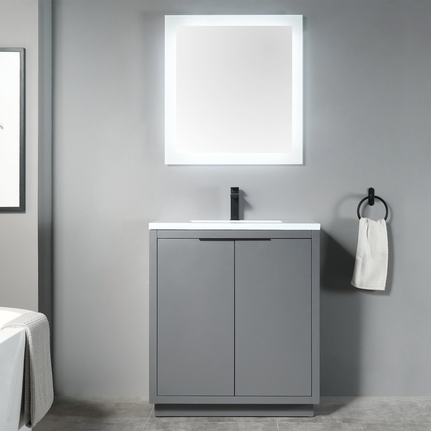 Vanity Hudson 31 - Integrated Solid Surface - Rectangular