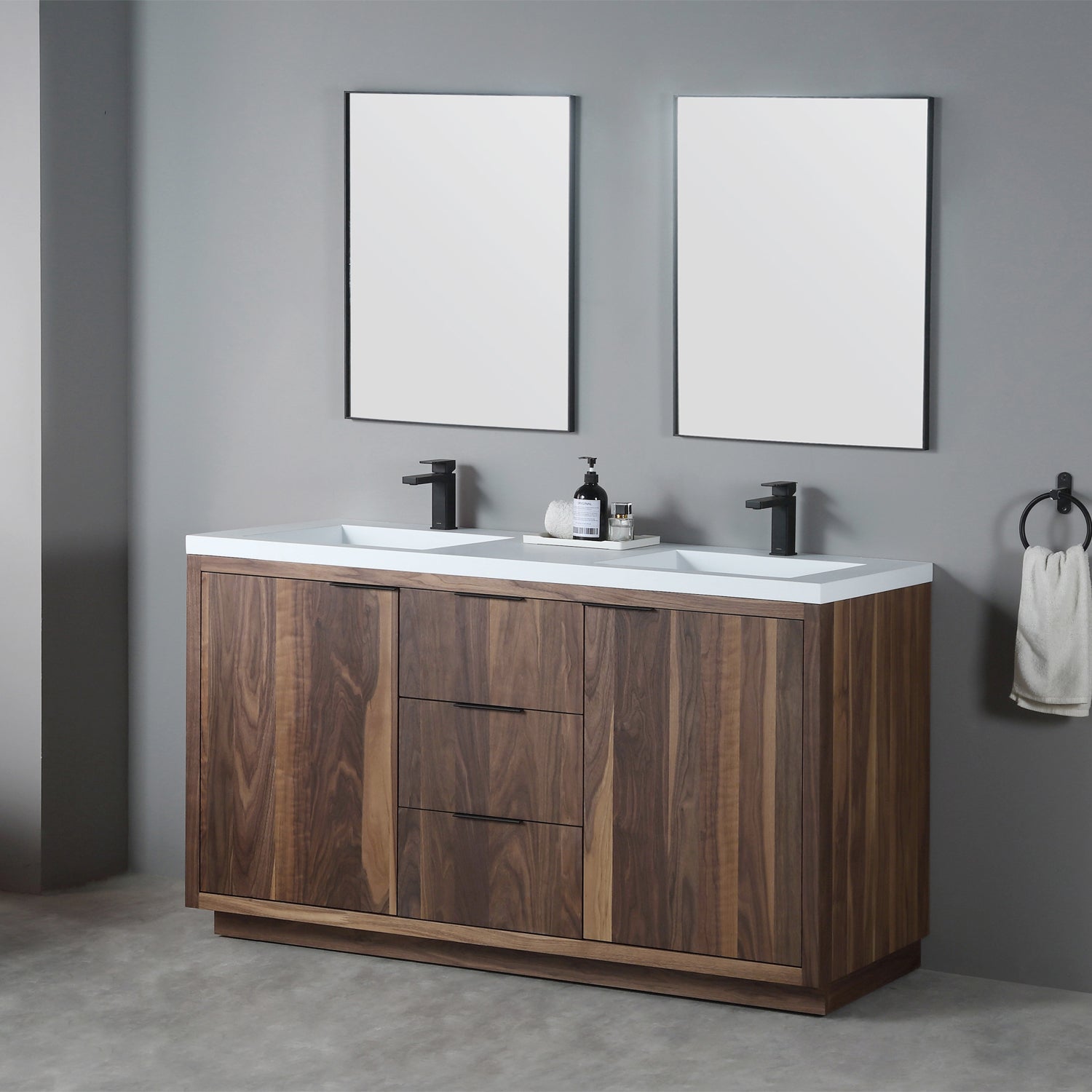 Hudson 60" Double Vanity - Integrated Infinity Top