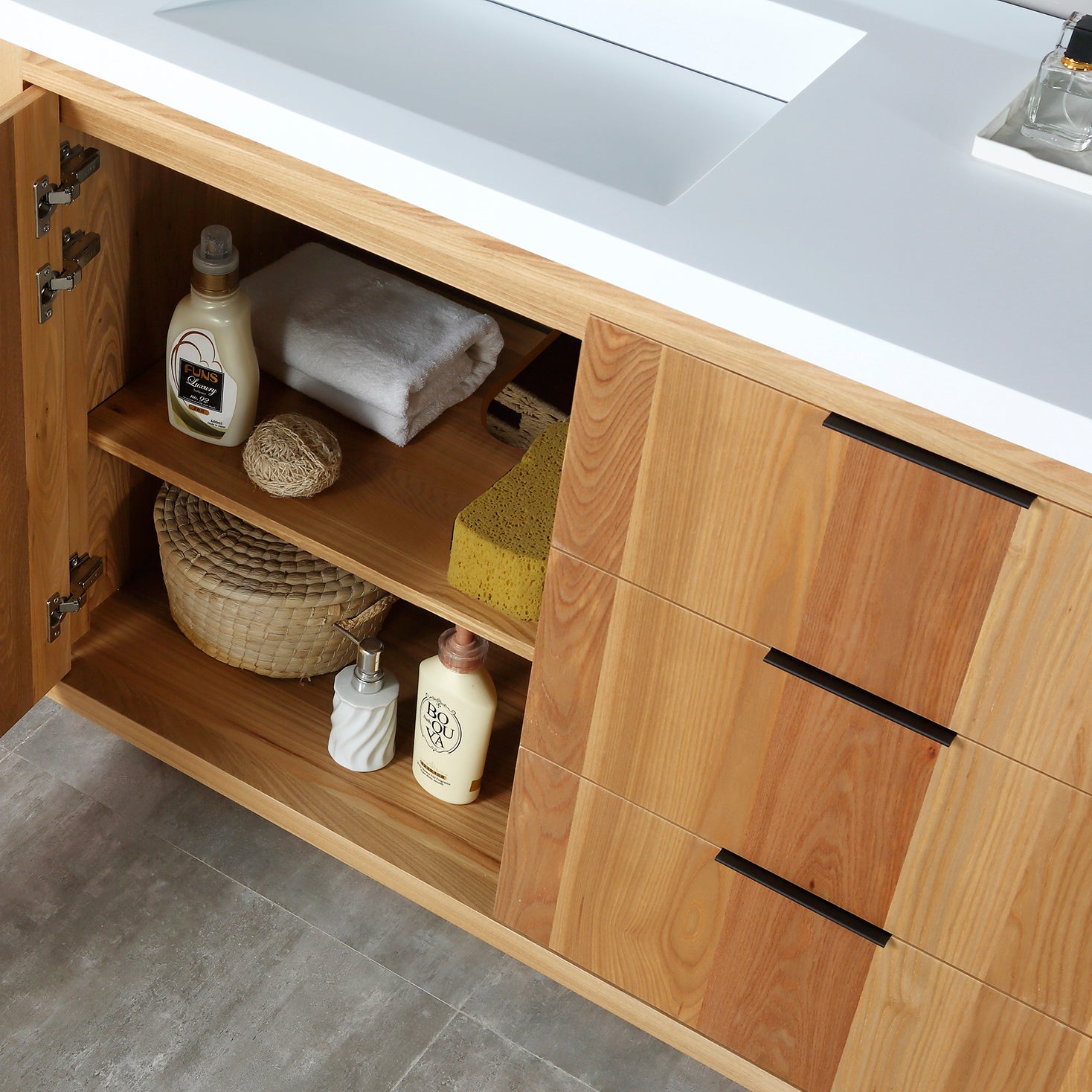 Vanity Hudson 72D - Solid Surface - Infinity Sink