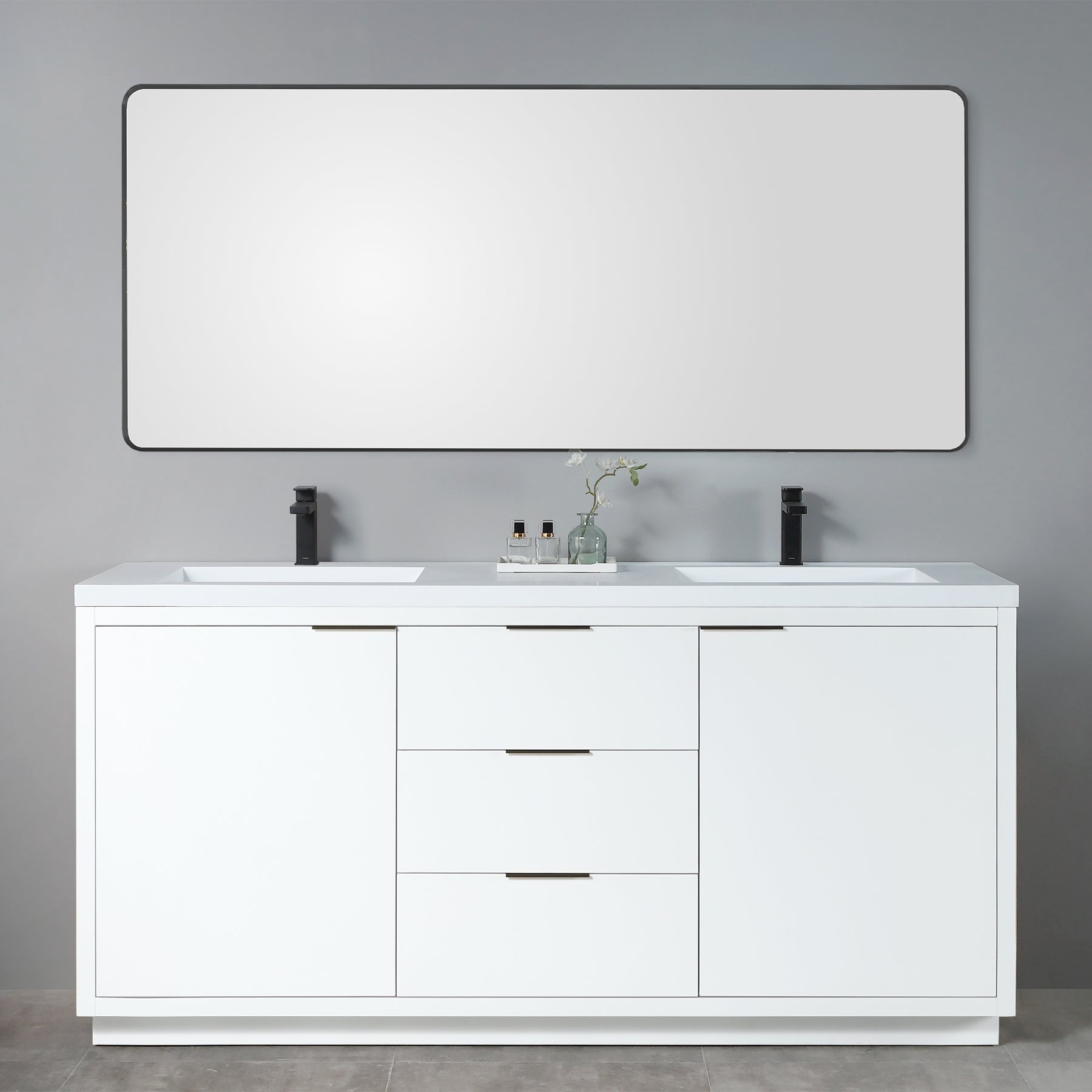 Vanity Hudson 72D - Solid Surface - Infinity Sink