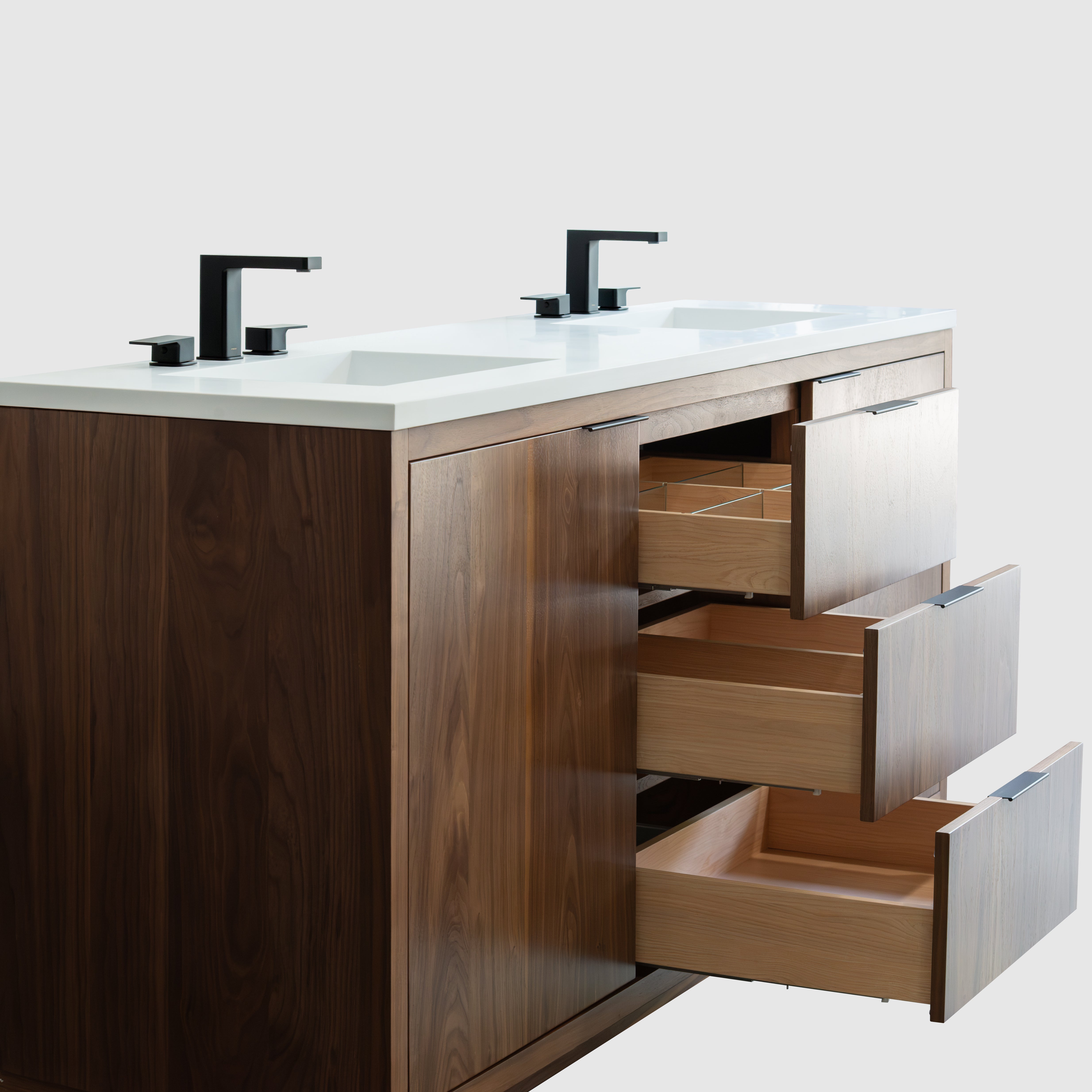 Hudson 72" Double Vanity - Integrated Rectangular Top