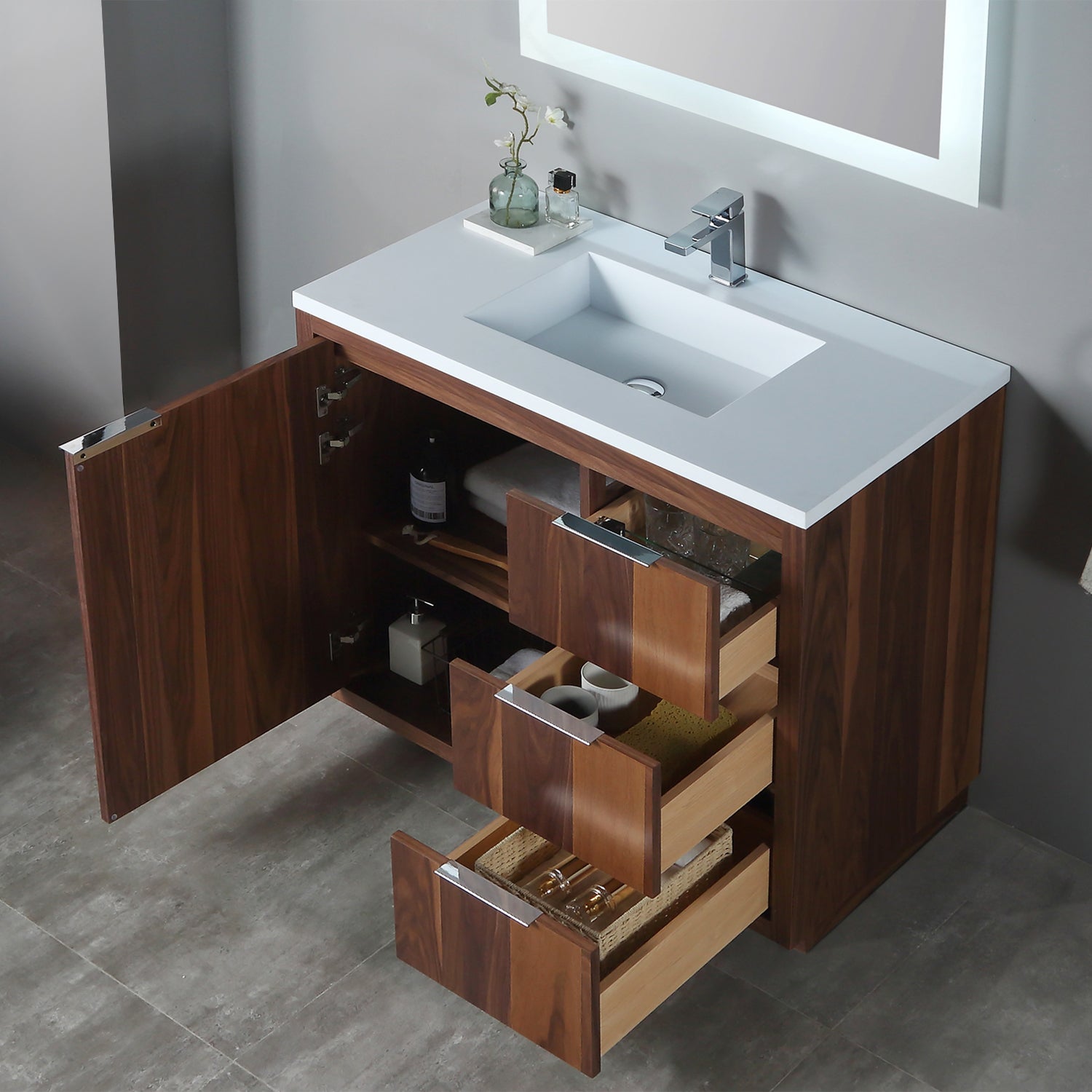 Hudson 37" Vanity - Integrated Infinity Top