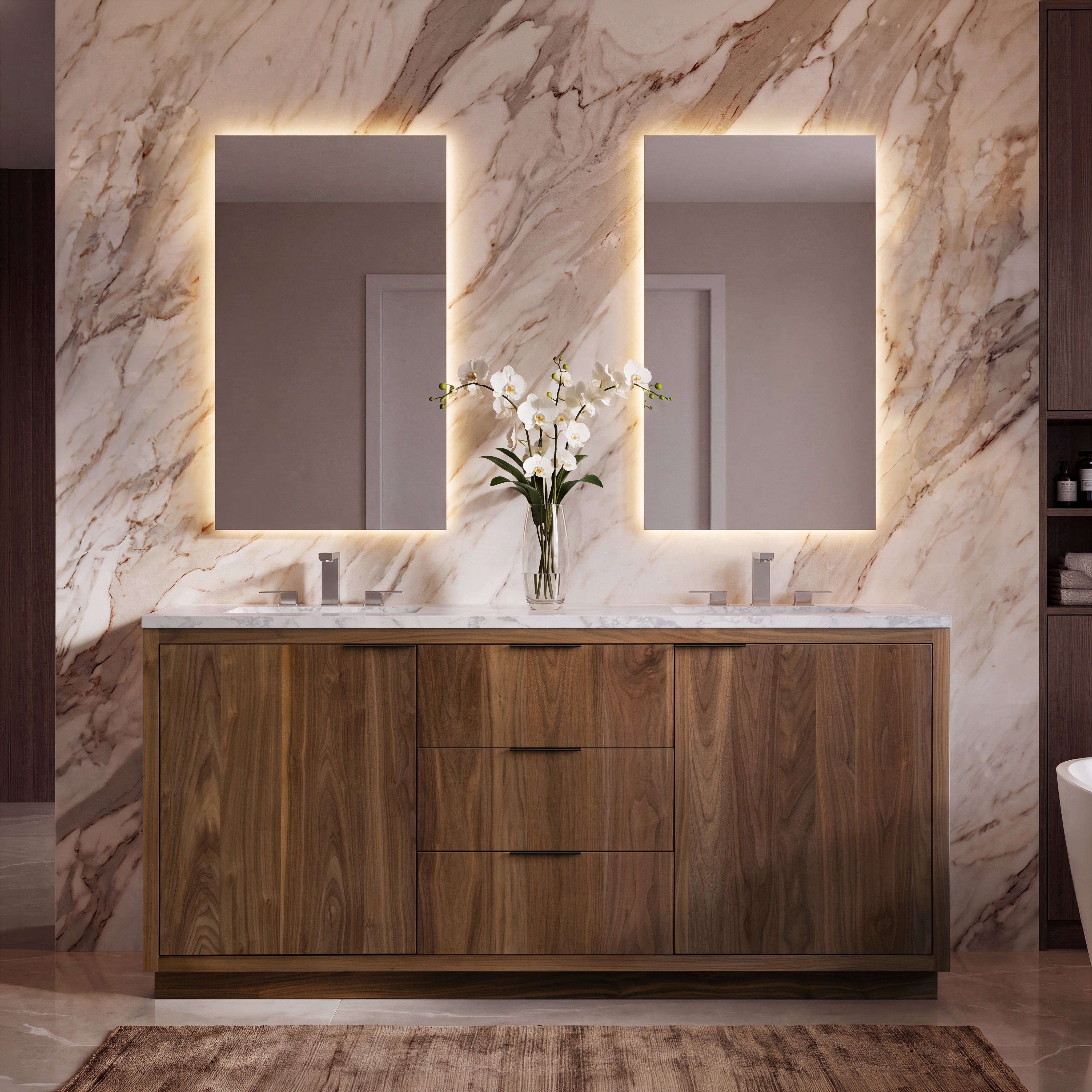 Hudson 72" Double Vanity - 3cm Stone Top