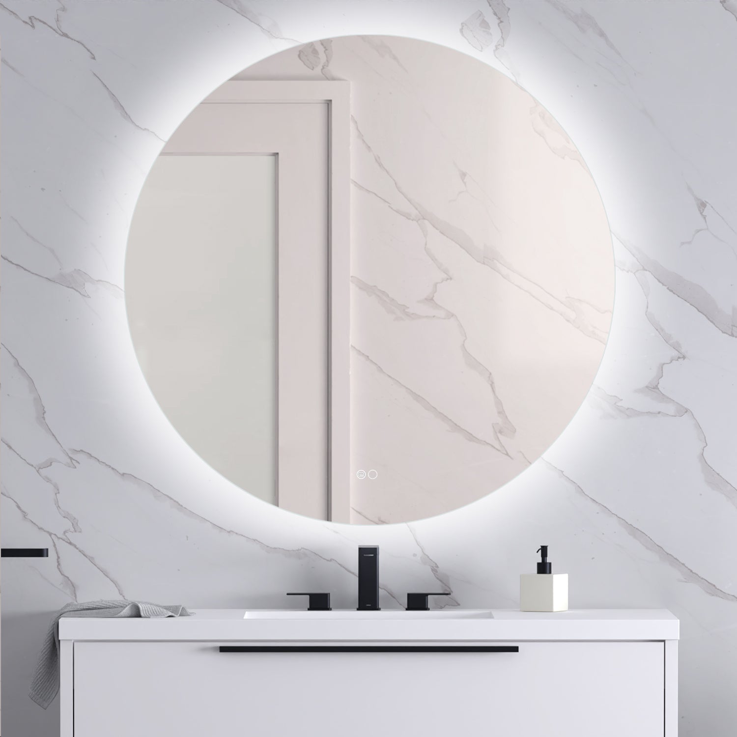 Round Backlit Mirror 42"