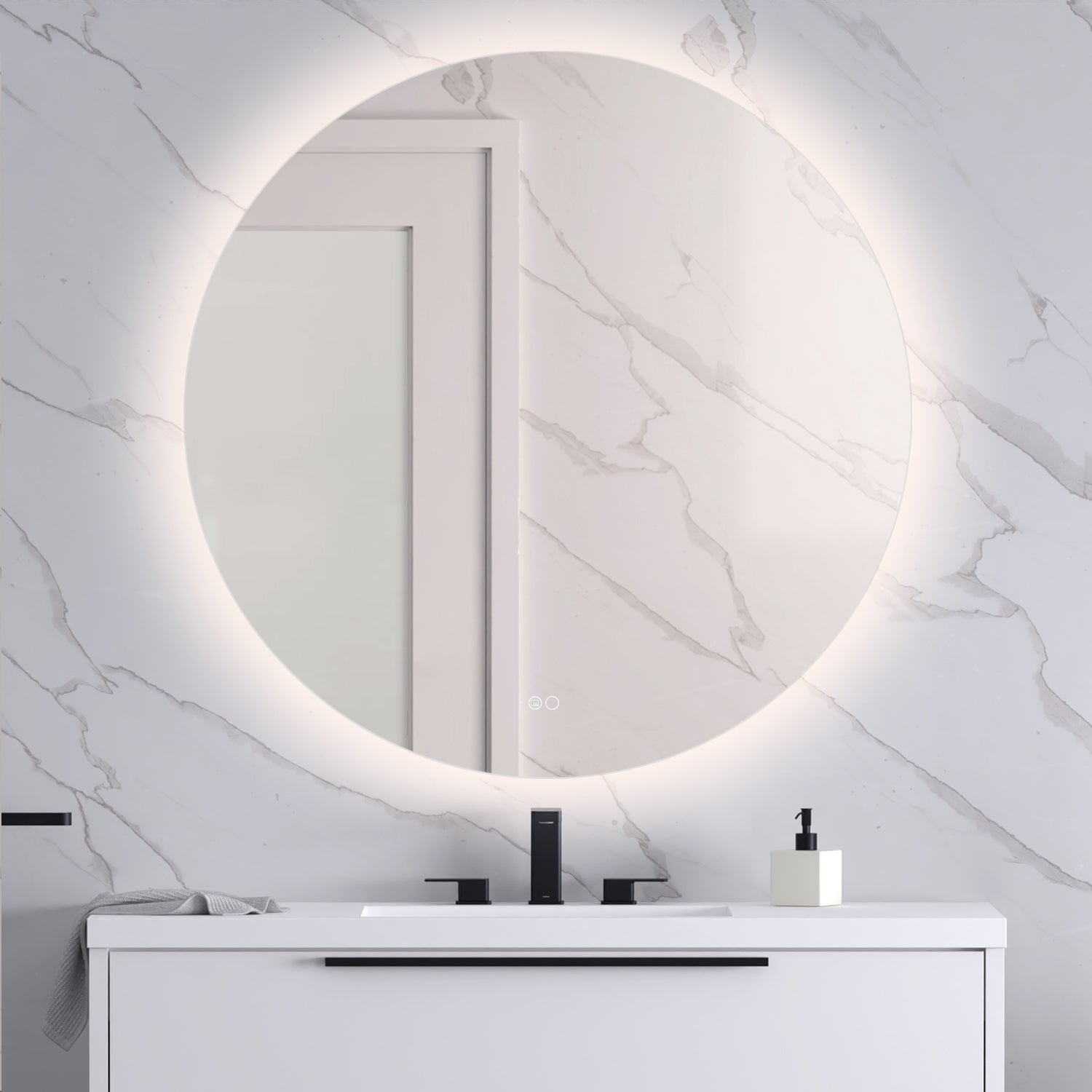 Round Backlit Mirror 42"
