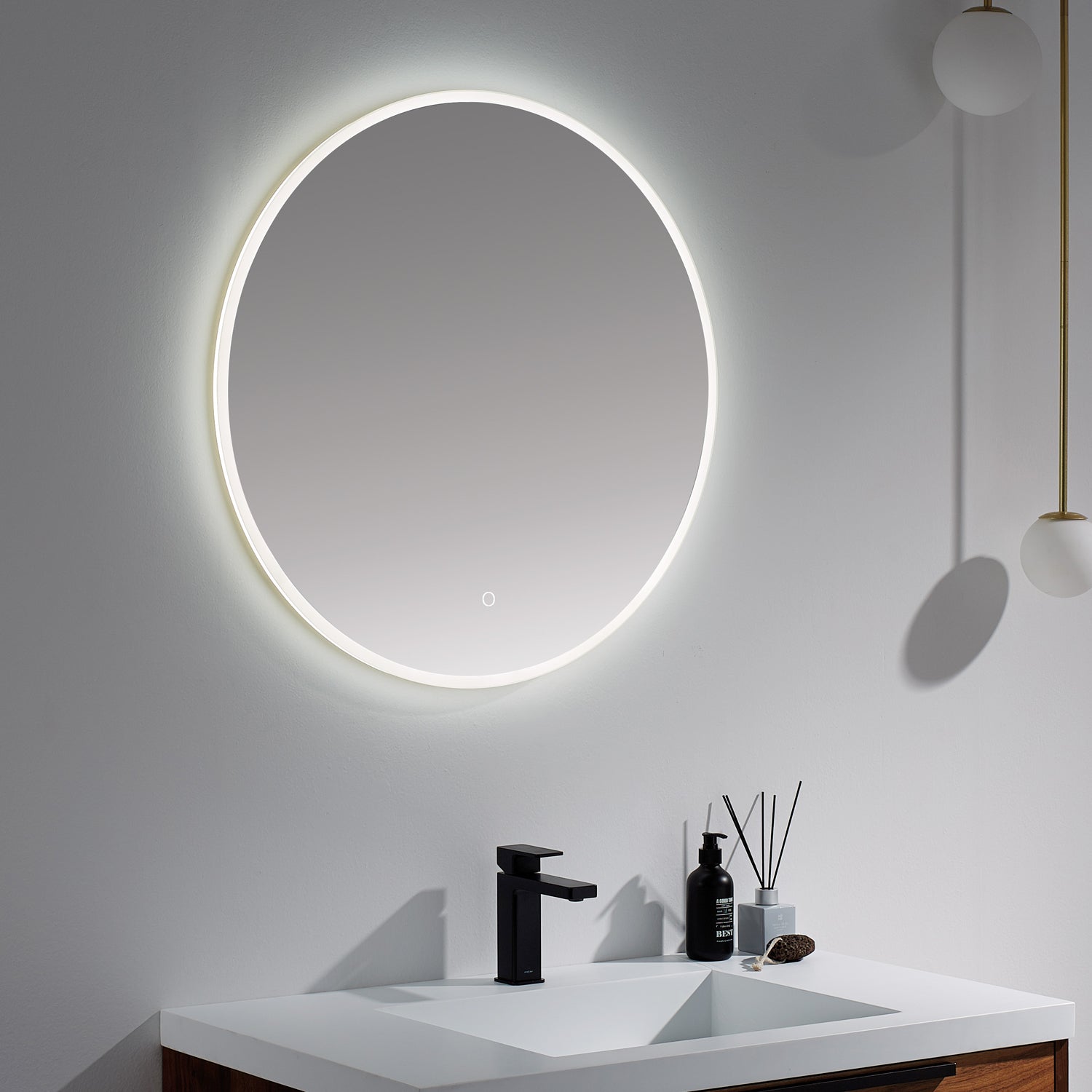 Round Lighted Mirror 30"