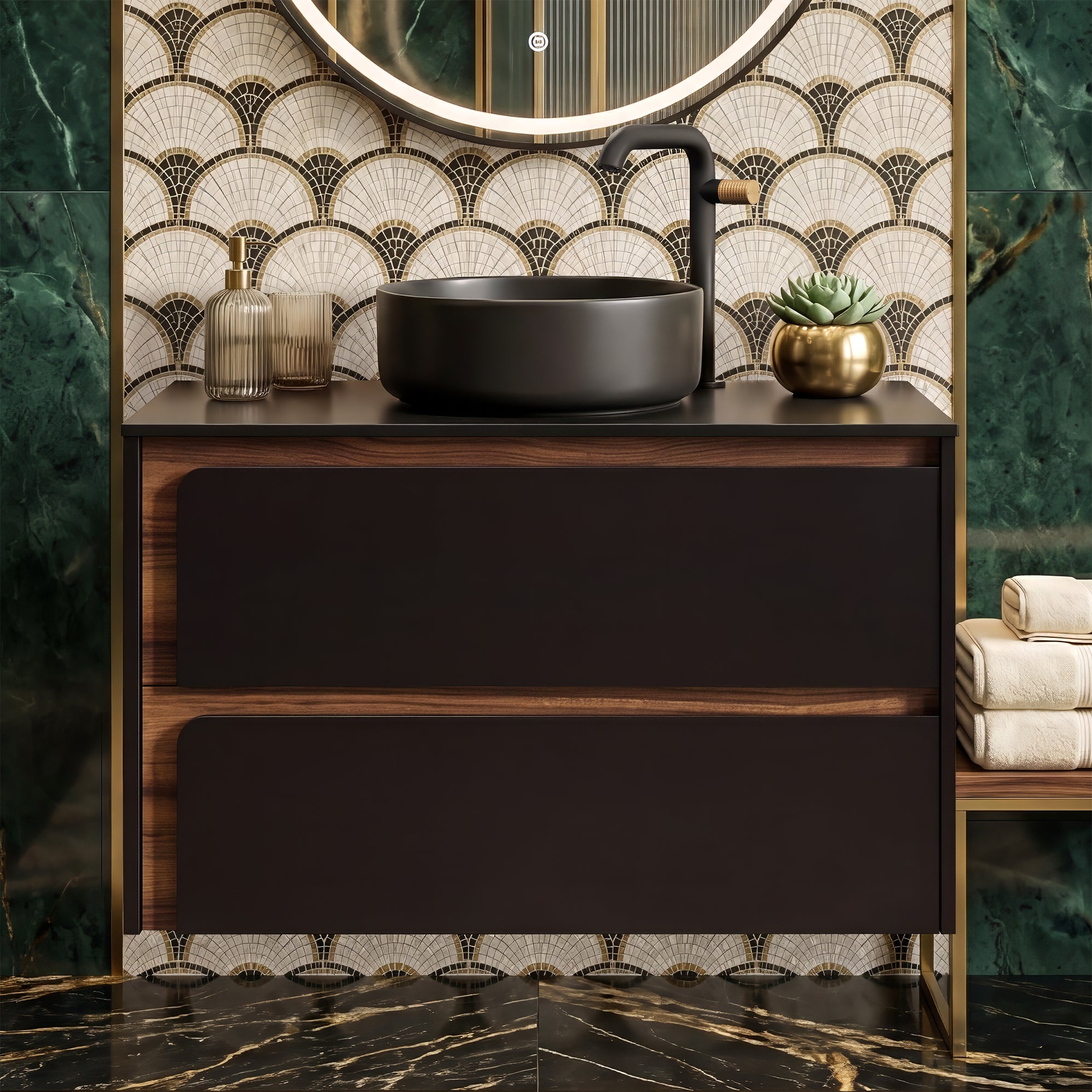 Agrippina - Side Handle Vessel Lavatory Faucet in Matte Black