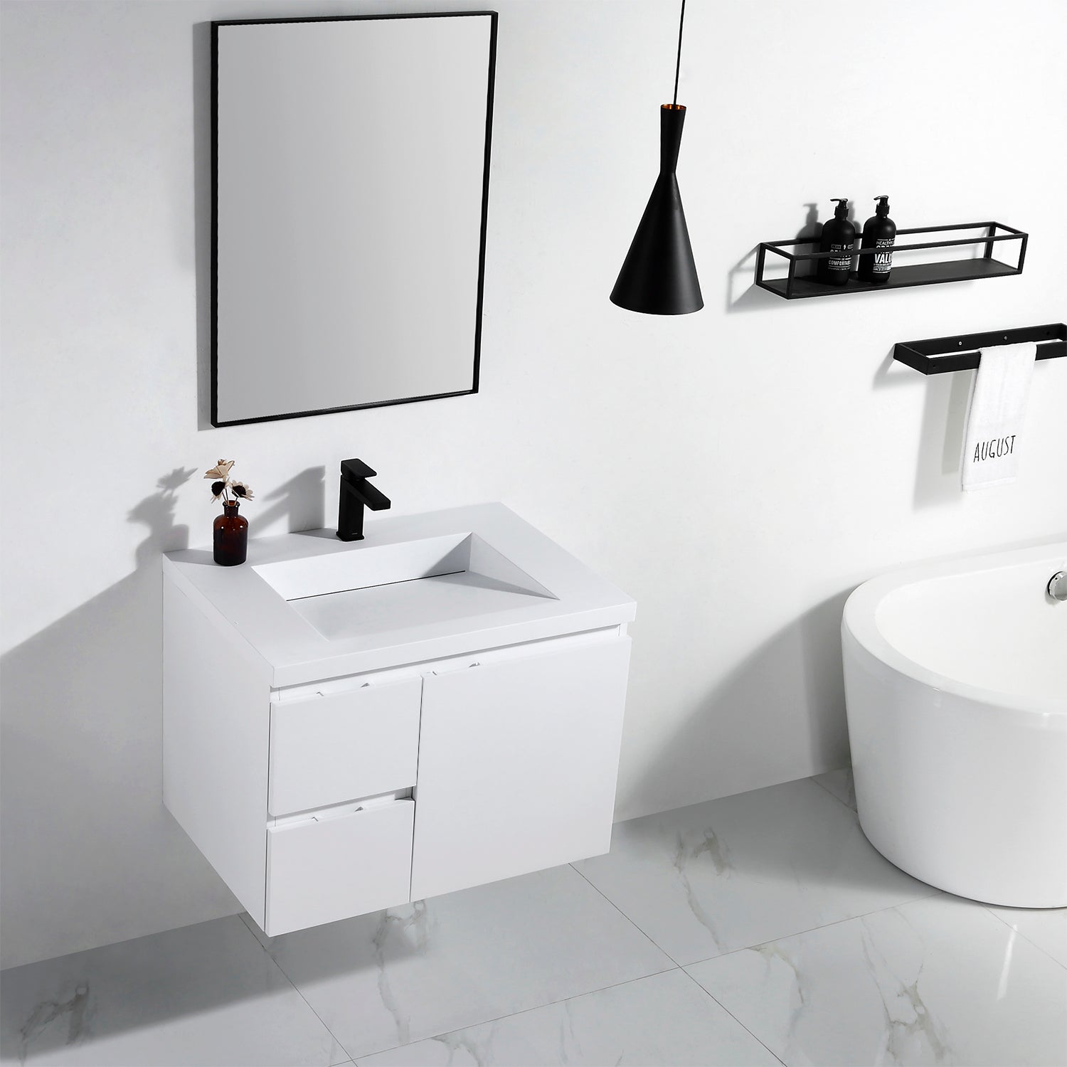 Vanity Logan 31 - Integrated Solid Surface - Infinity