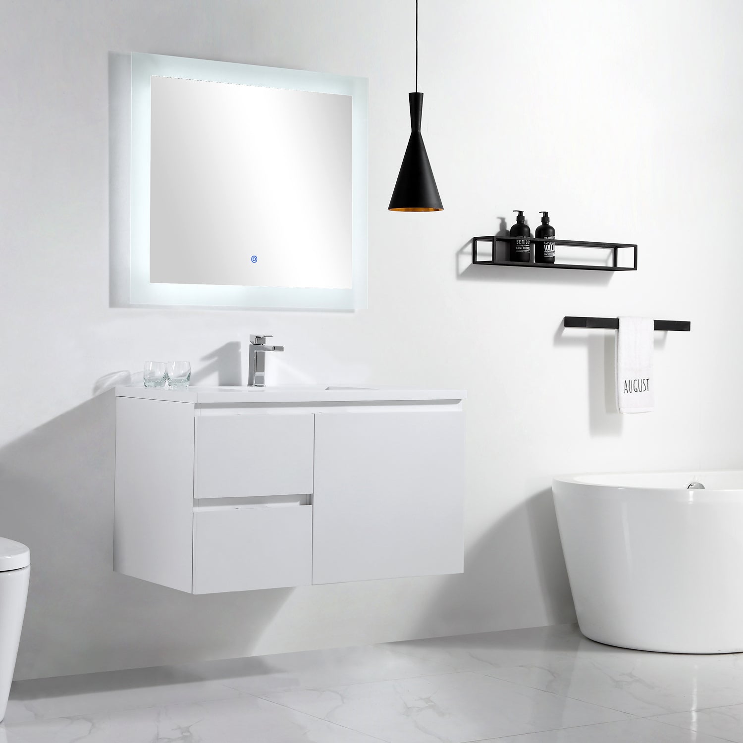 Logan 37" Vanity - Integrated Rectangular Top