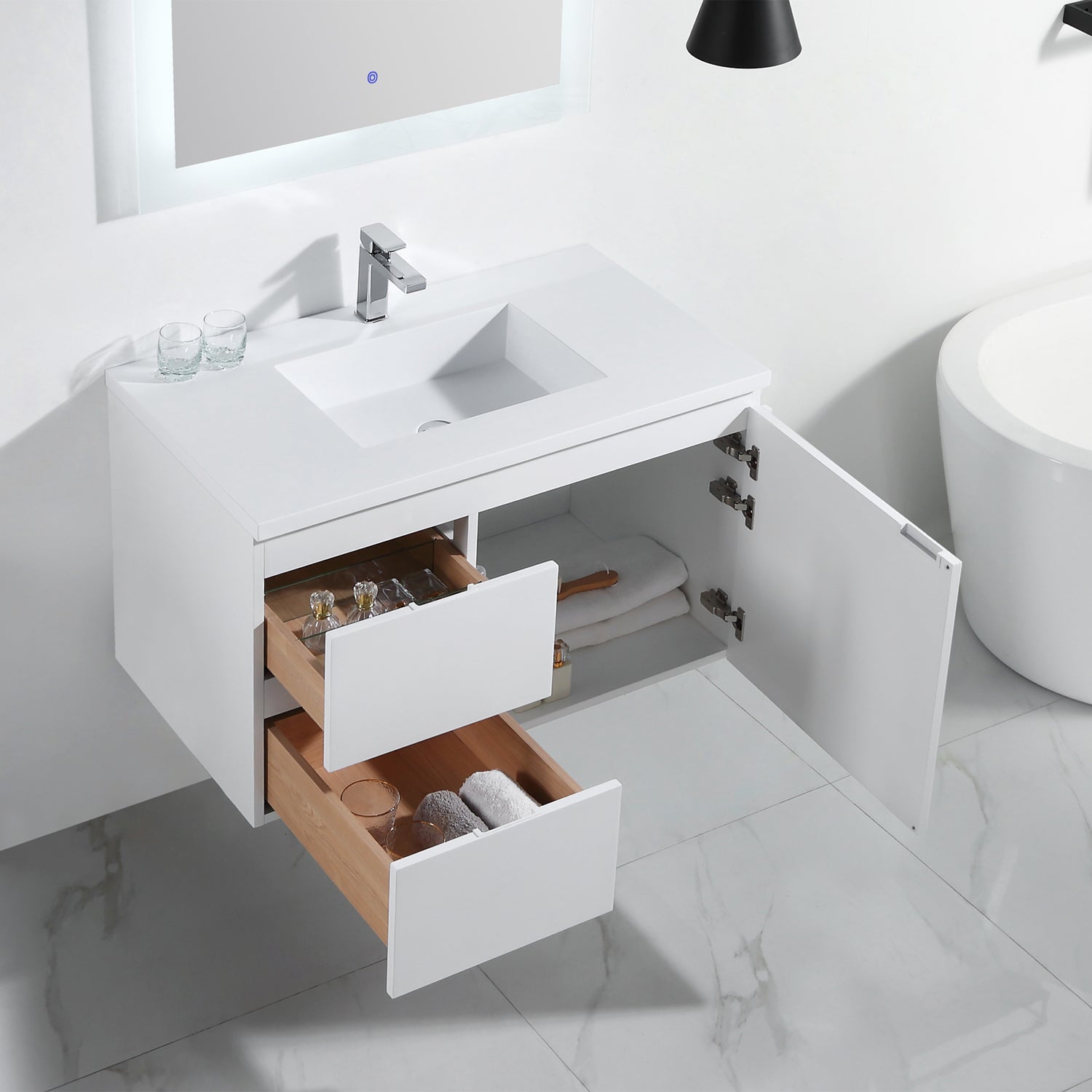 Logan 37" Vanity - Integrated Rectangular Top